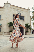 FLORAL PIPING DRESS