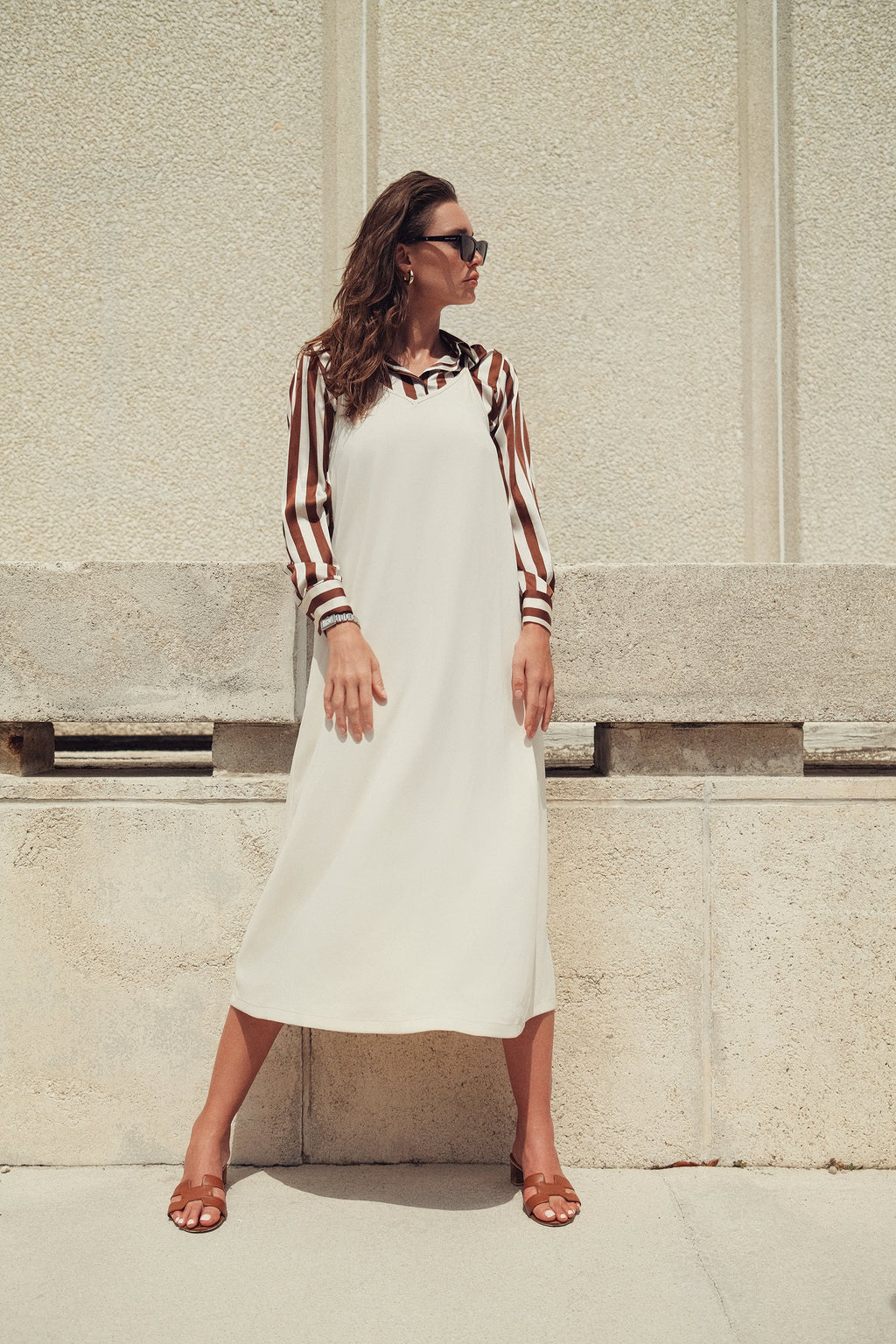 V STRAPPY SLIP DRESS