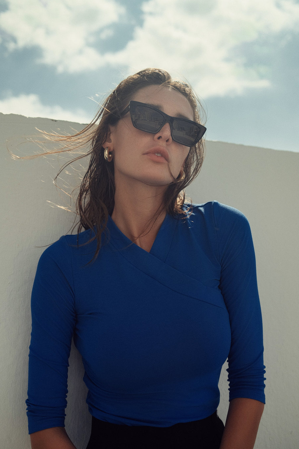 profile-nyc FAUX WRAP MODAL T SHIRT — main product shot