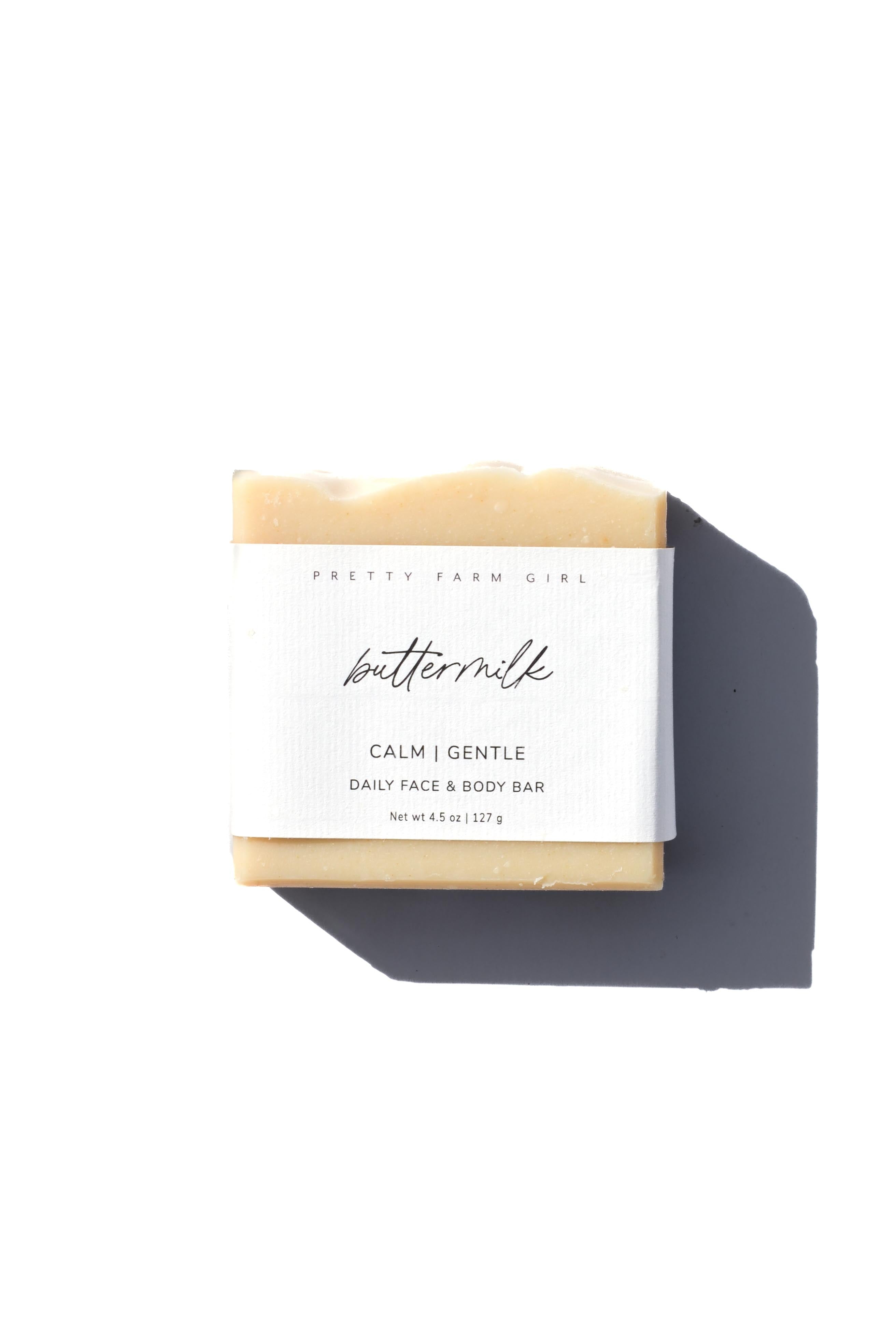 Pretty farm girl Fragrance Free Handmade Tallow + Goat Milk Soap Bar Trio — in-use photo