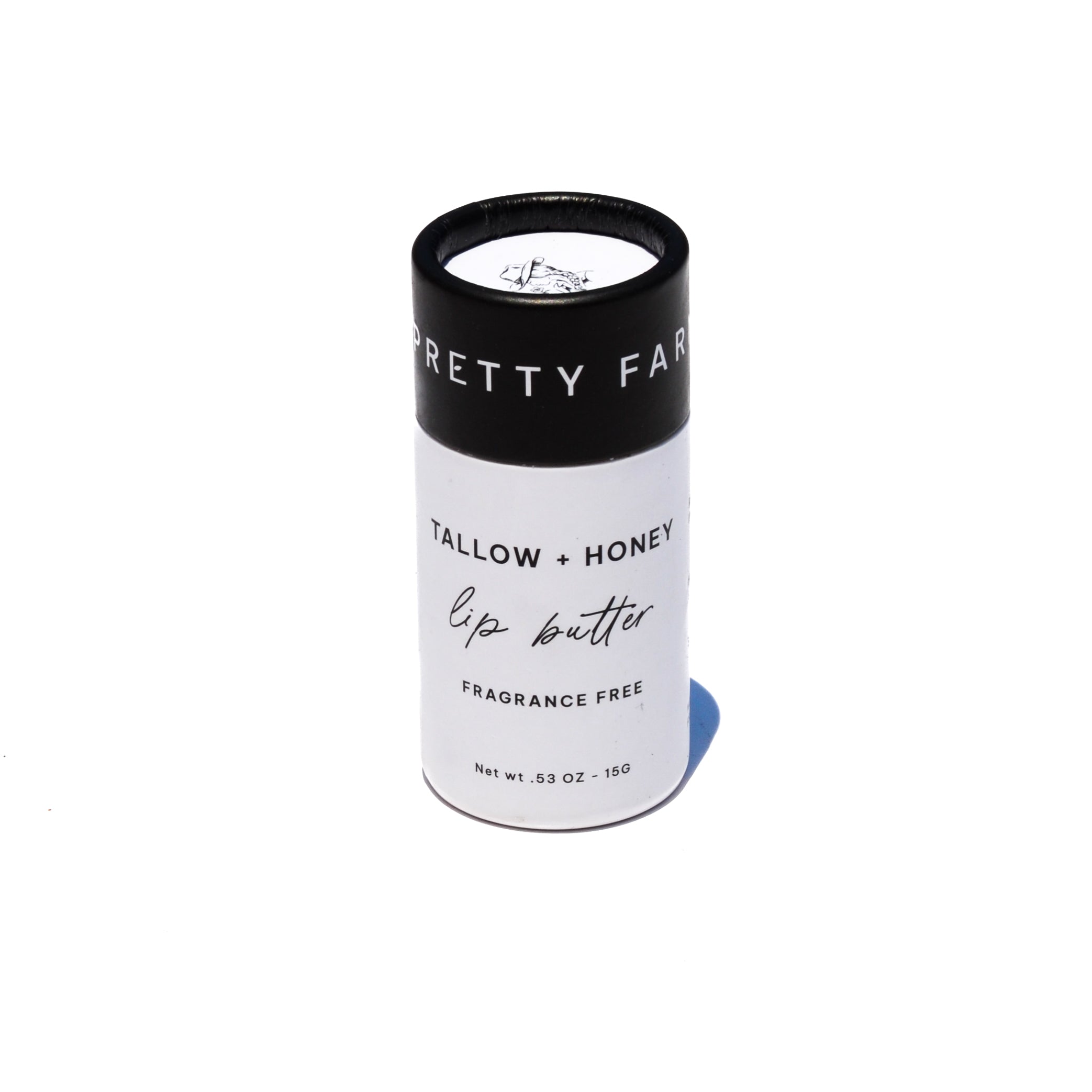 Pretty farm girl Fragrance Free Tallow + Honey Lip Butter in Eco-Friendly Travel Tubes — side view