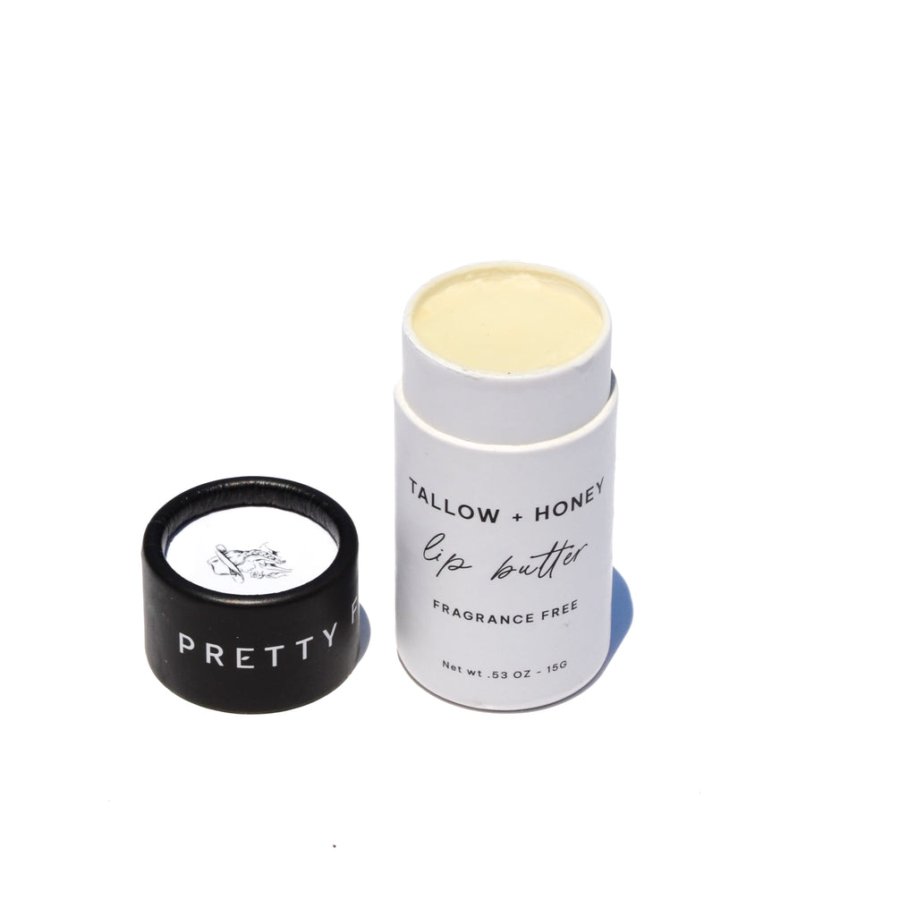 Pretty farm girl Fragrance Free Tallow + Honey Lip Butter in Eco-Friendly Travel Tubes — lifestyle context