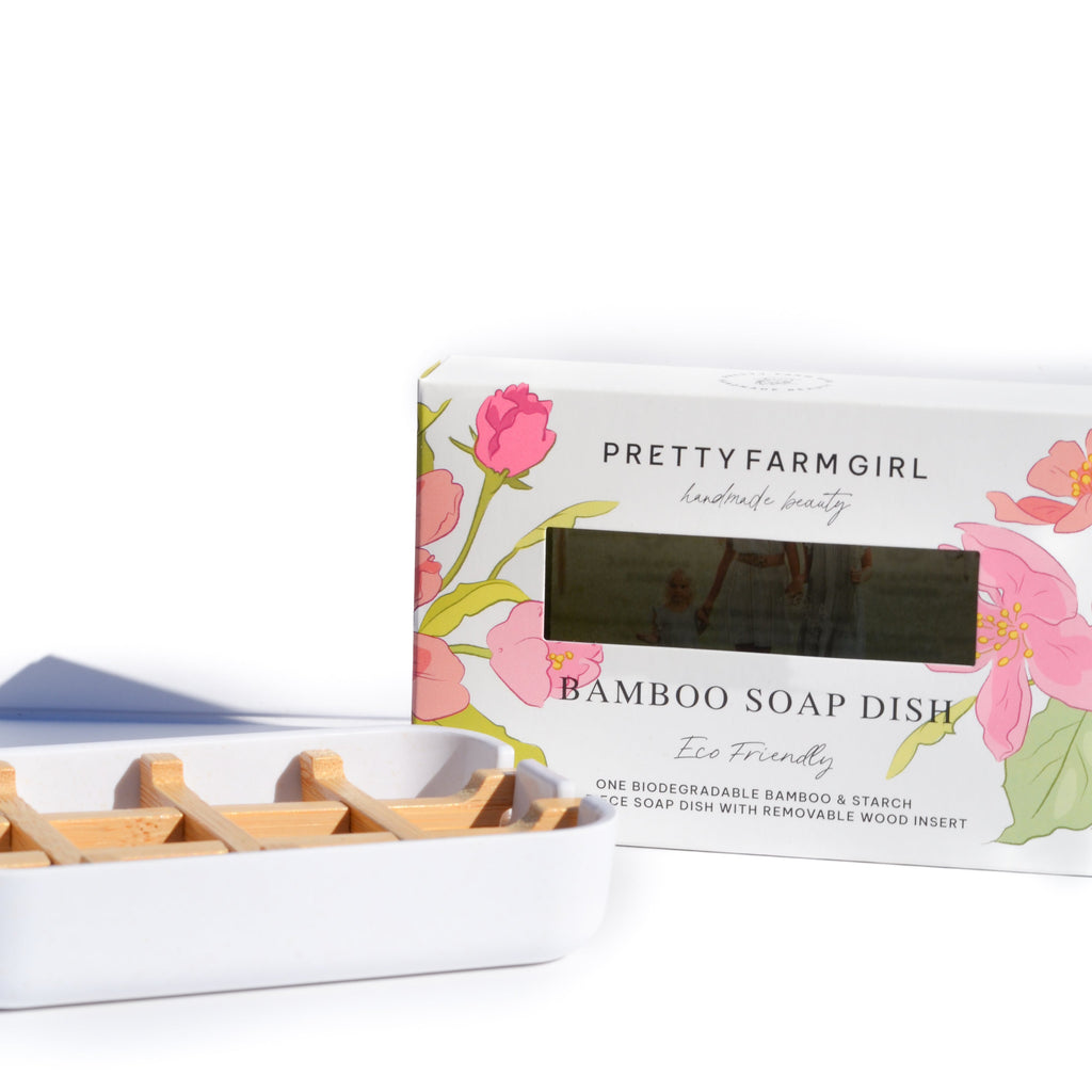 Pretty farm girl Bamboo Soap Dish — main product shot