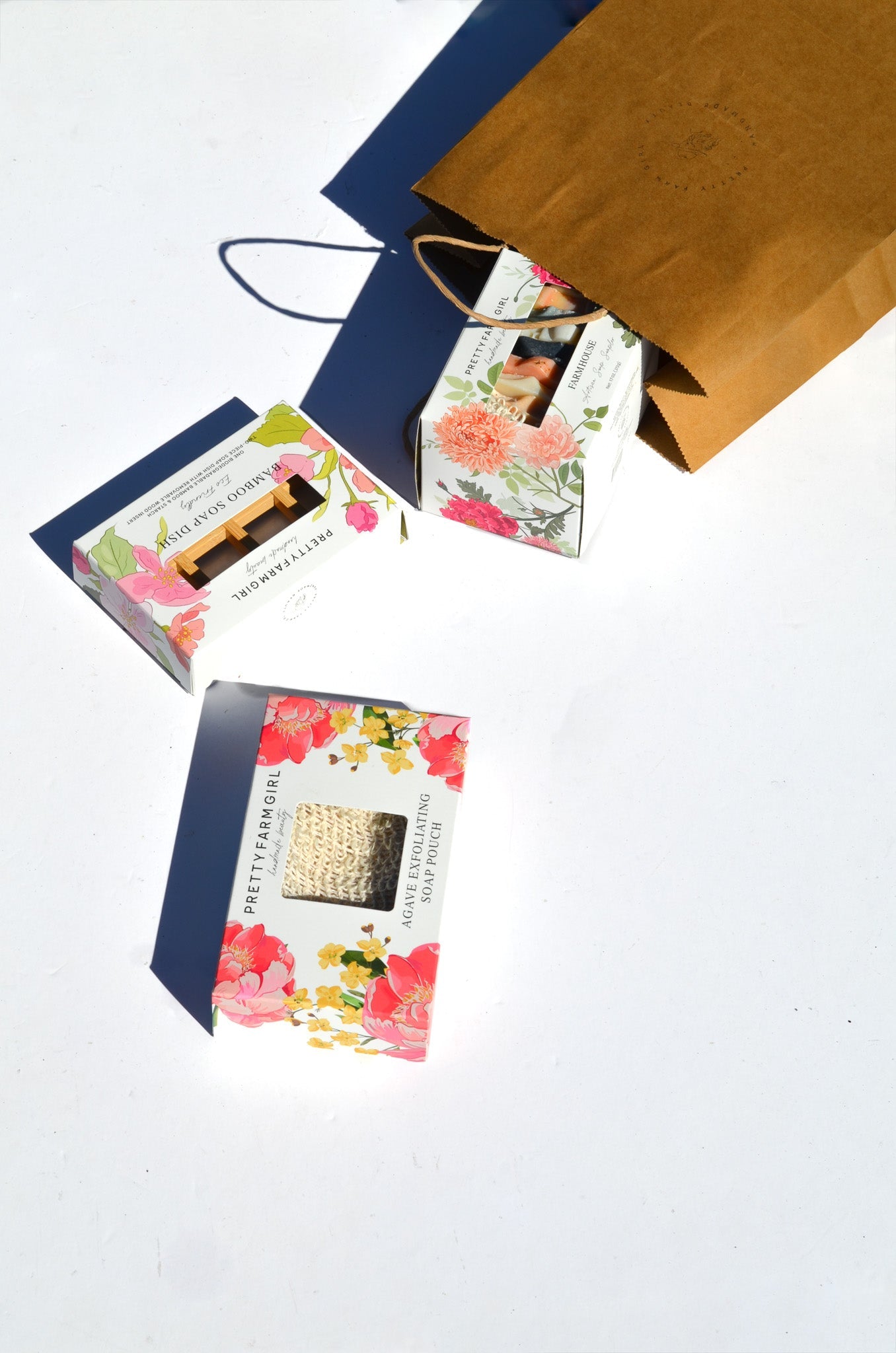 Pretty farm girl Farmhouse Artisan Goat Milk & Tallow Soap Sampler — color detail