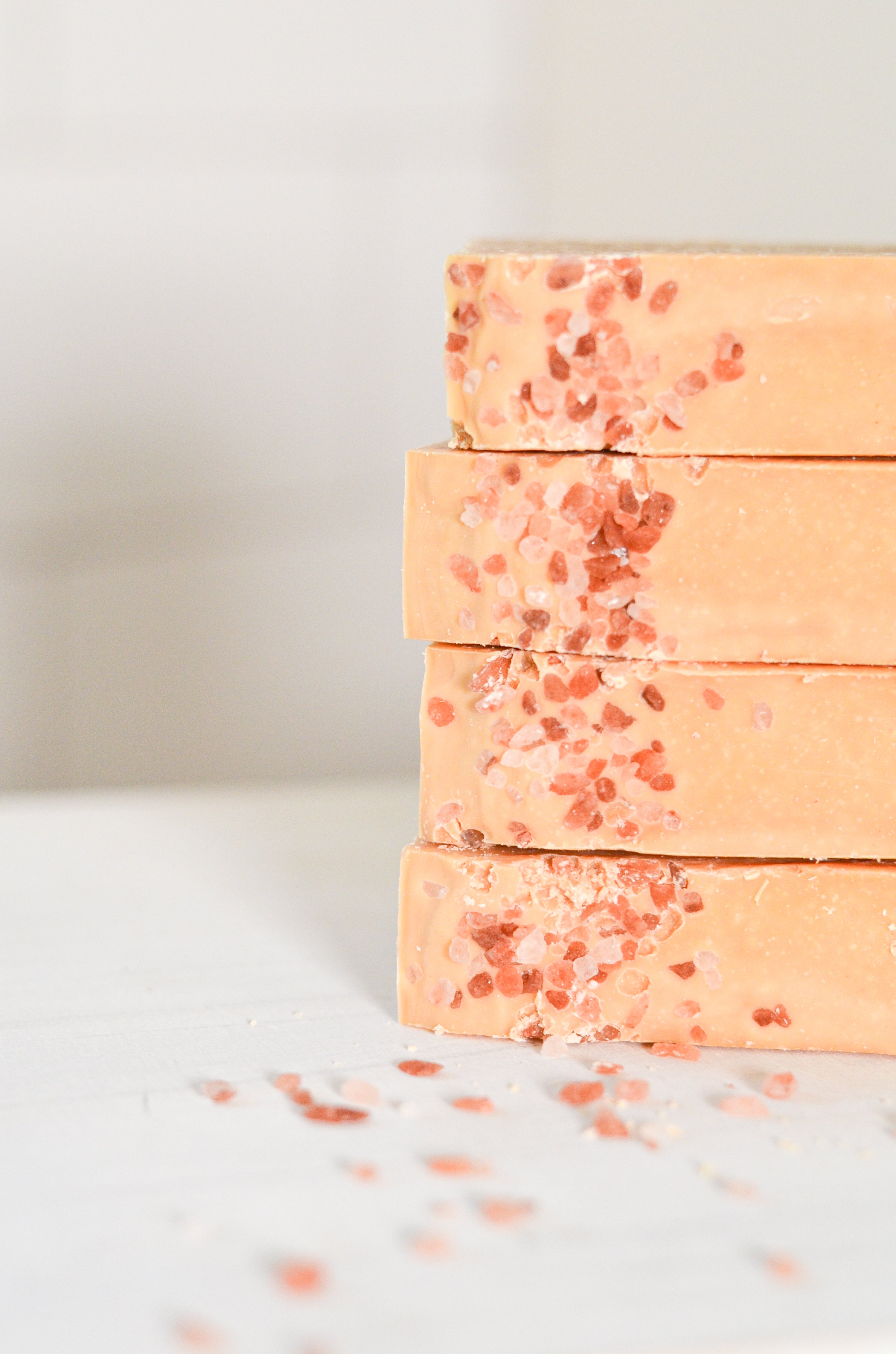 Pretty farm girl Pink Salt + Grapefruit Cleansing Bar Handmade Tallow and Goat Milk Soap Bar — back view