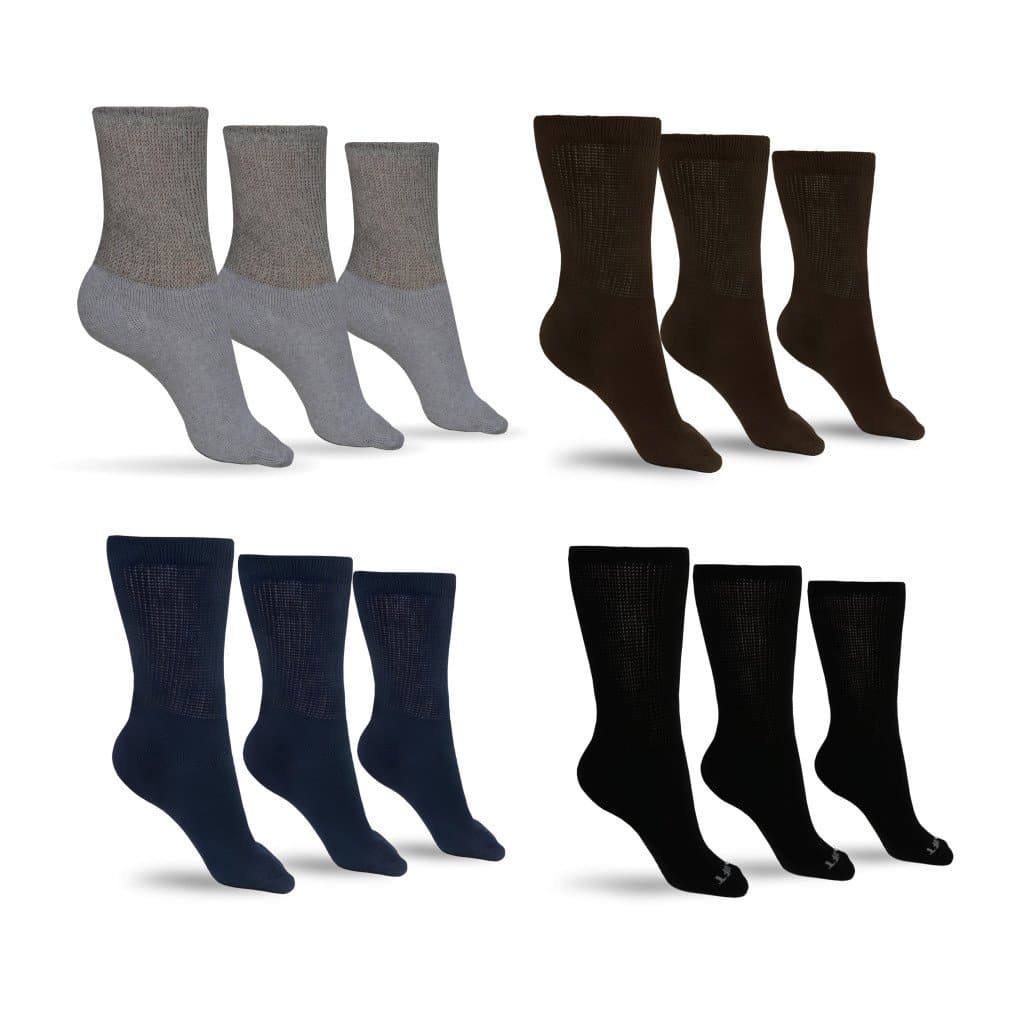 DSC Men's Cotton Diabetic Crew Socks (Assorted) — detail close-up