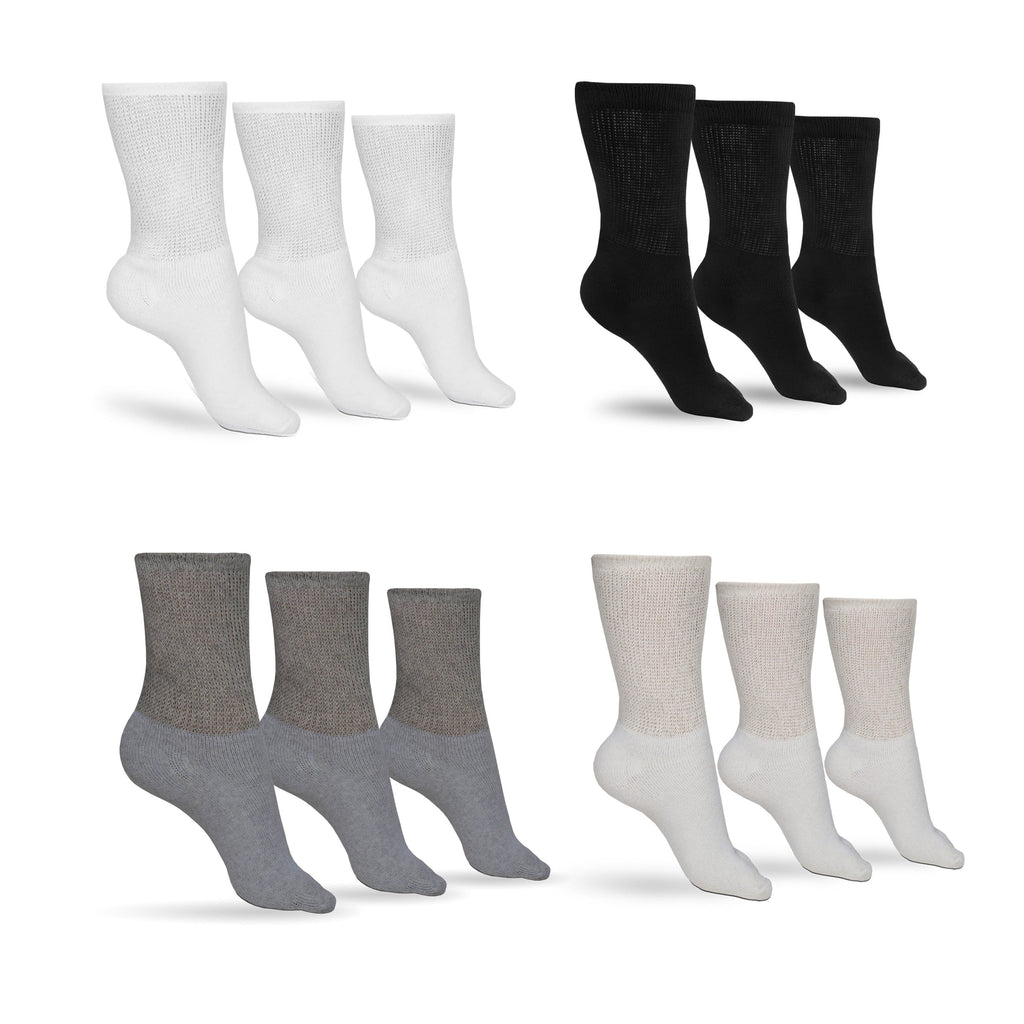 DSC Women's Cotton Diabetic Crew Socks (Assorted) — alternative angle