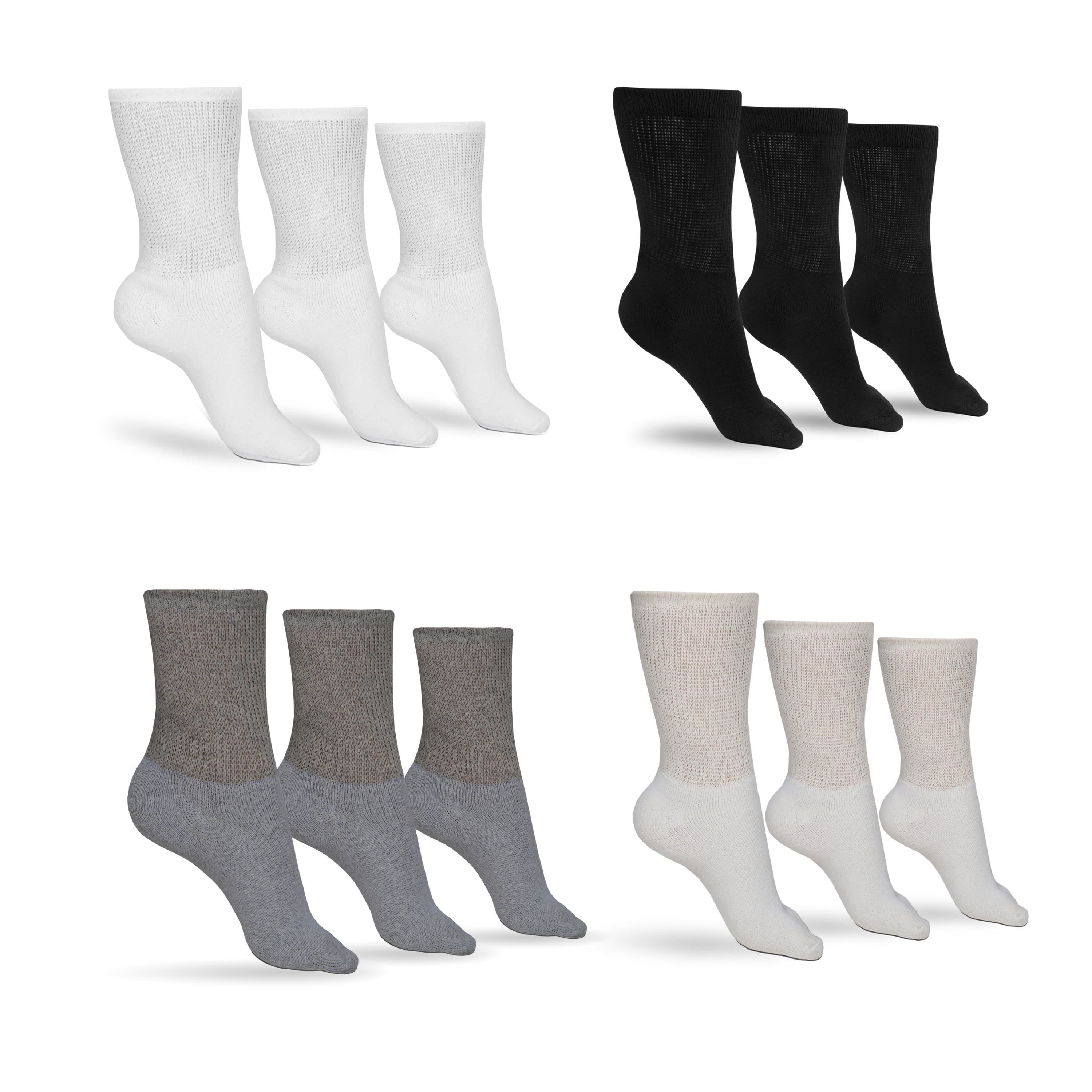 DSC Women's Cotton Diabetic Crew Socks (Assorted) — alternative angle