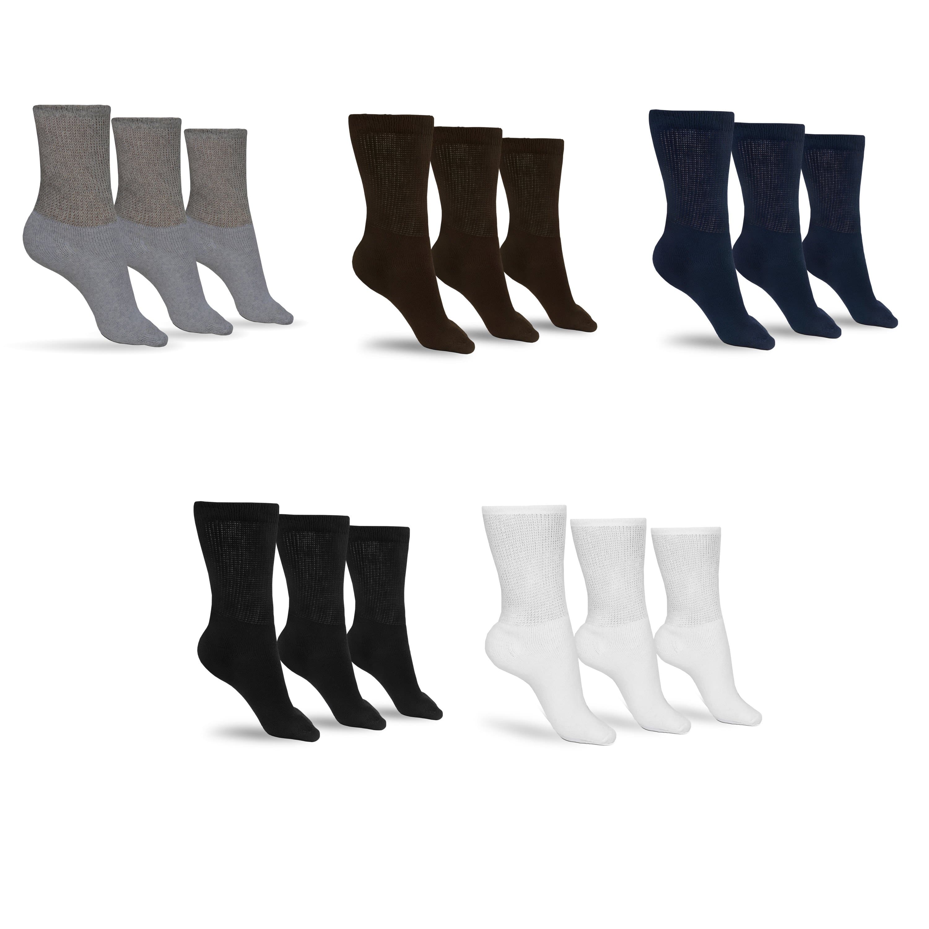 DSC Men's Cotton Diabetic Crew Socks (Assorted) — in-use photo