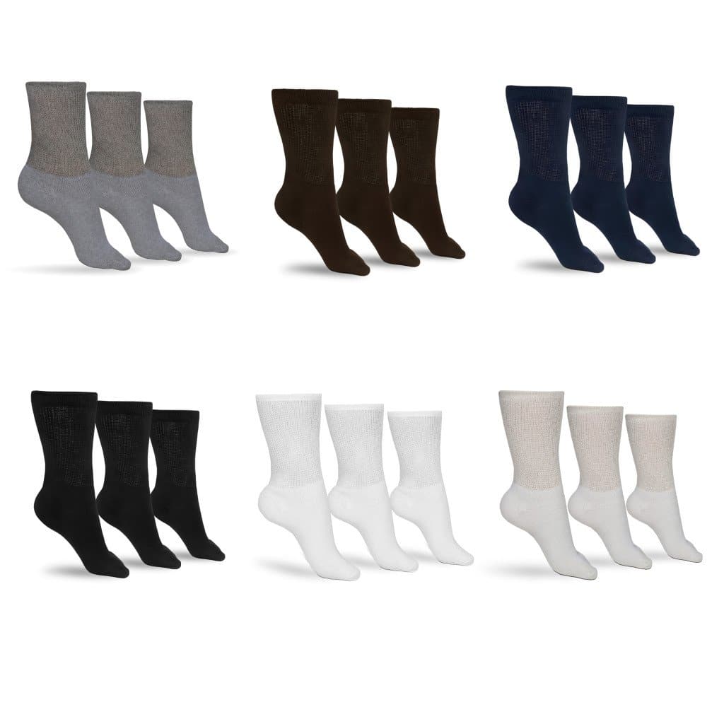 Men's Cotton Diabetic Crew Socks (Assorted) — diabetic foot care by DSC