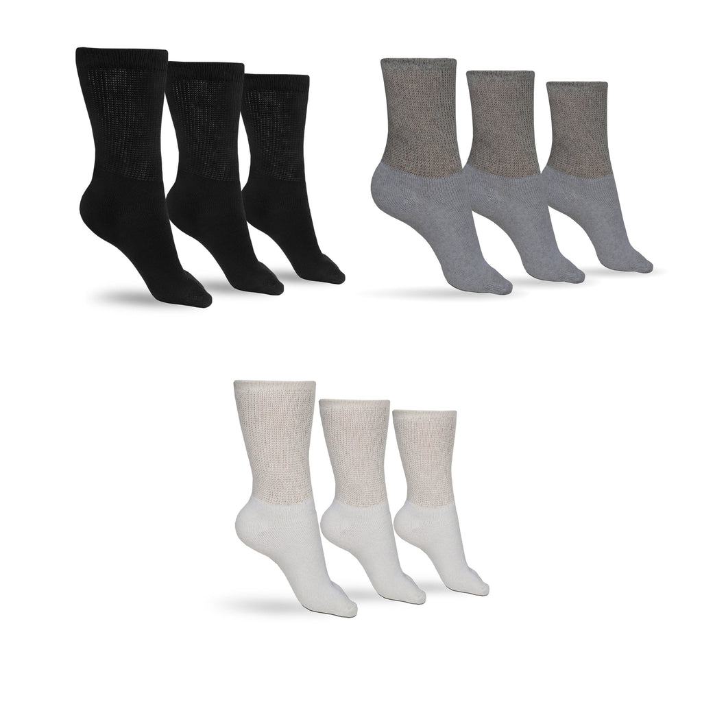 DSC Men's Cotton Diabetic Crew Socks (Assorted) — back view