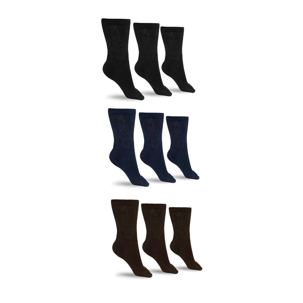 DSC Women's Cotton Diabetic Crew Socks (Assorted) — side view