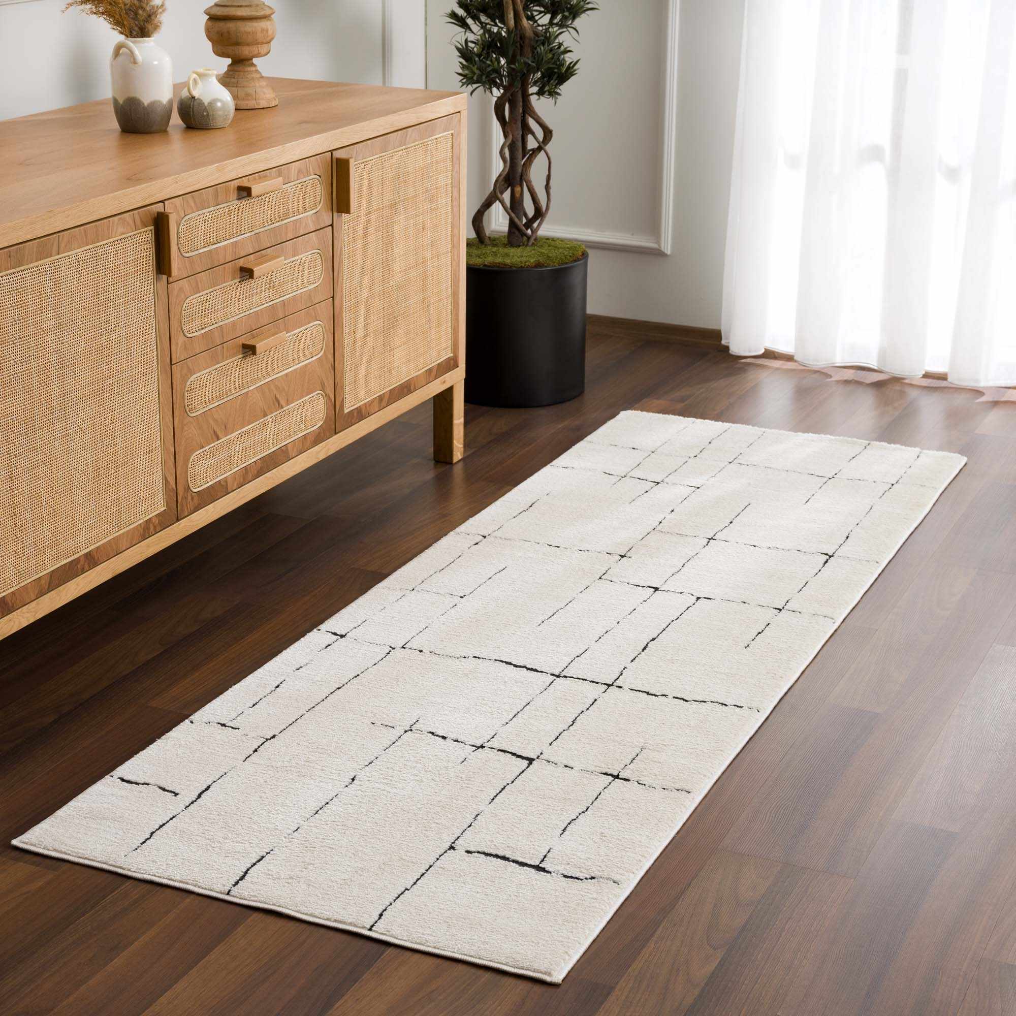 Koume Beige Maze Area Rug – Boutique Rugs, view 9