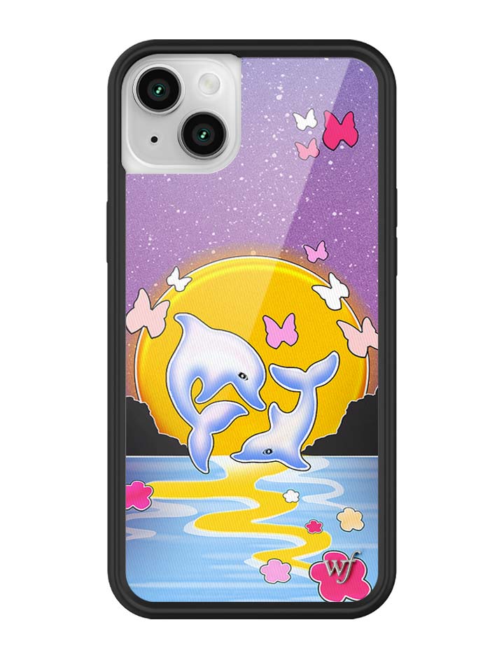Wildflower Cases Dolphin Sunset iPhone Case — flat-lay composition