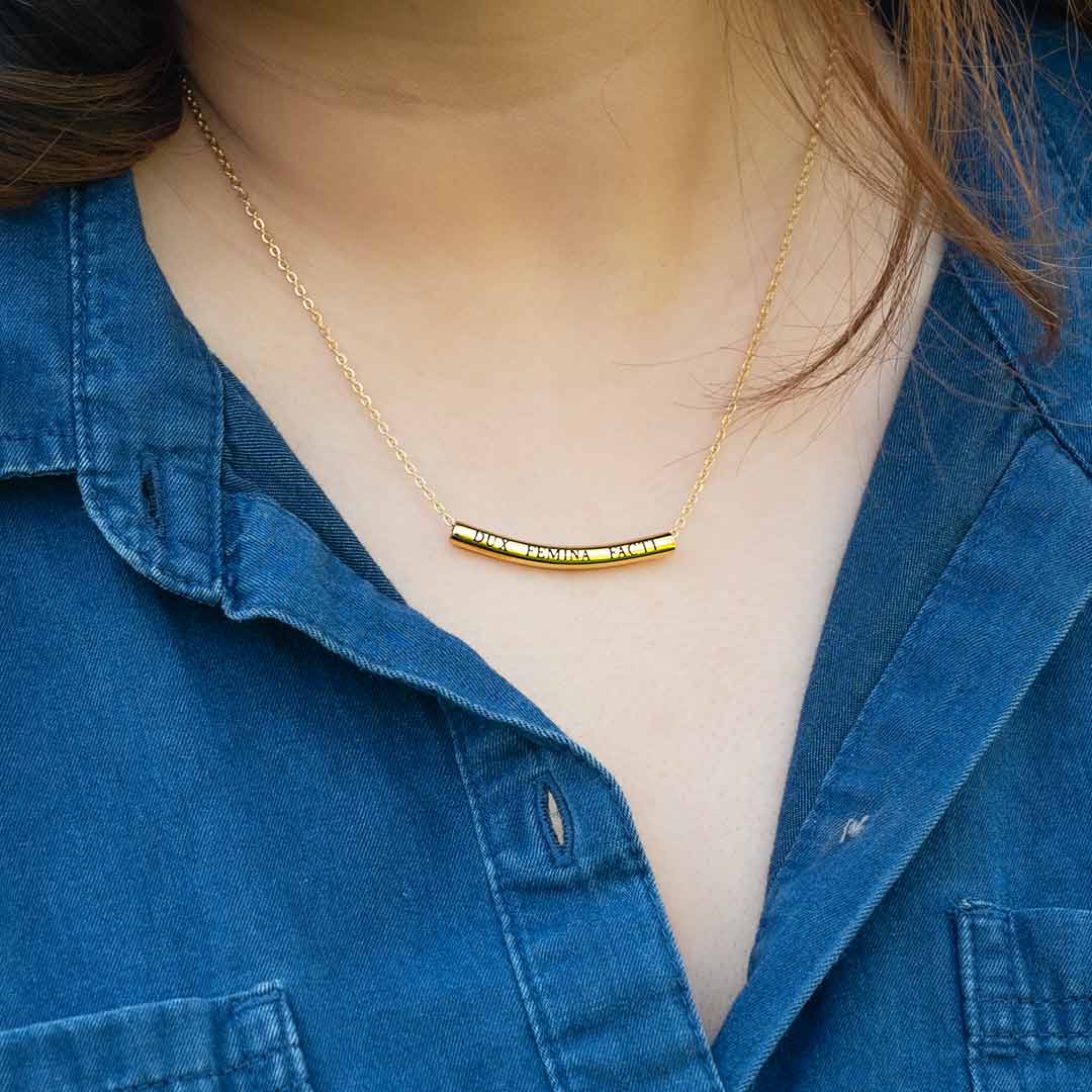 Princess Awesome & Boy Wonder Virgil's Aeneid "Dux Femina Facti" Necklace — jewelry category context