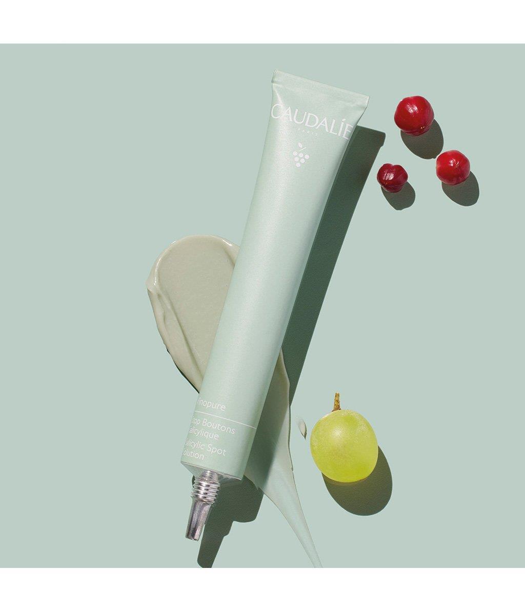 Caudalie Vinopure Stop Boutons Acne Treatment Cream - Natural Skincare with Salisylic Acid & Niasinamid - 0.51 fl oz