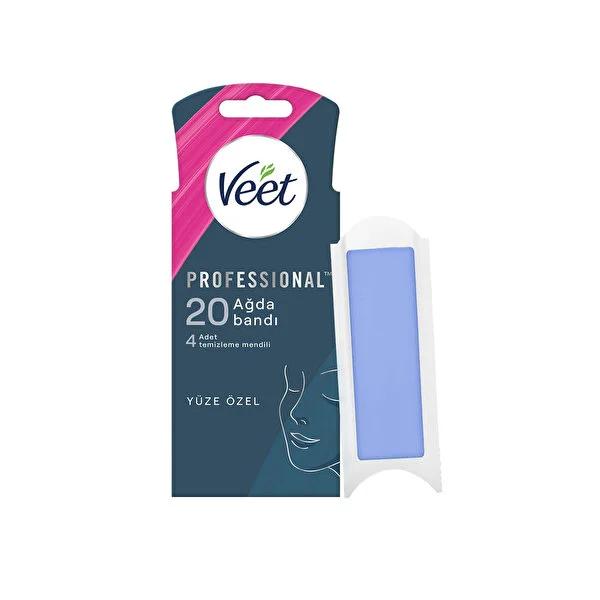 Veet Natural Facial Wax Strips - Shea Oil Infused for Sensitive Skin, Upper Lip & Face Hair Removal - 20 Strips
