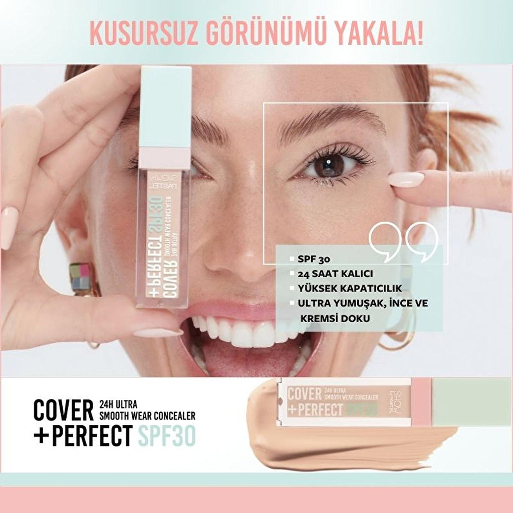 Pastel Cover+Perfect Concealer SPF30 - High Coverage, Moisturizing & Long-Lasting Concealer for Flawless Finish