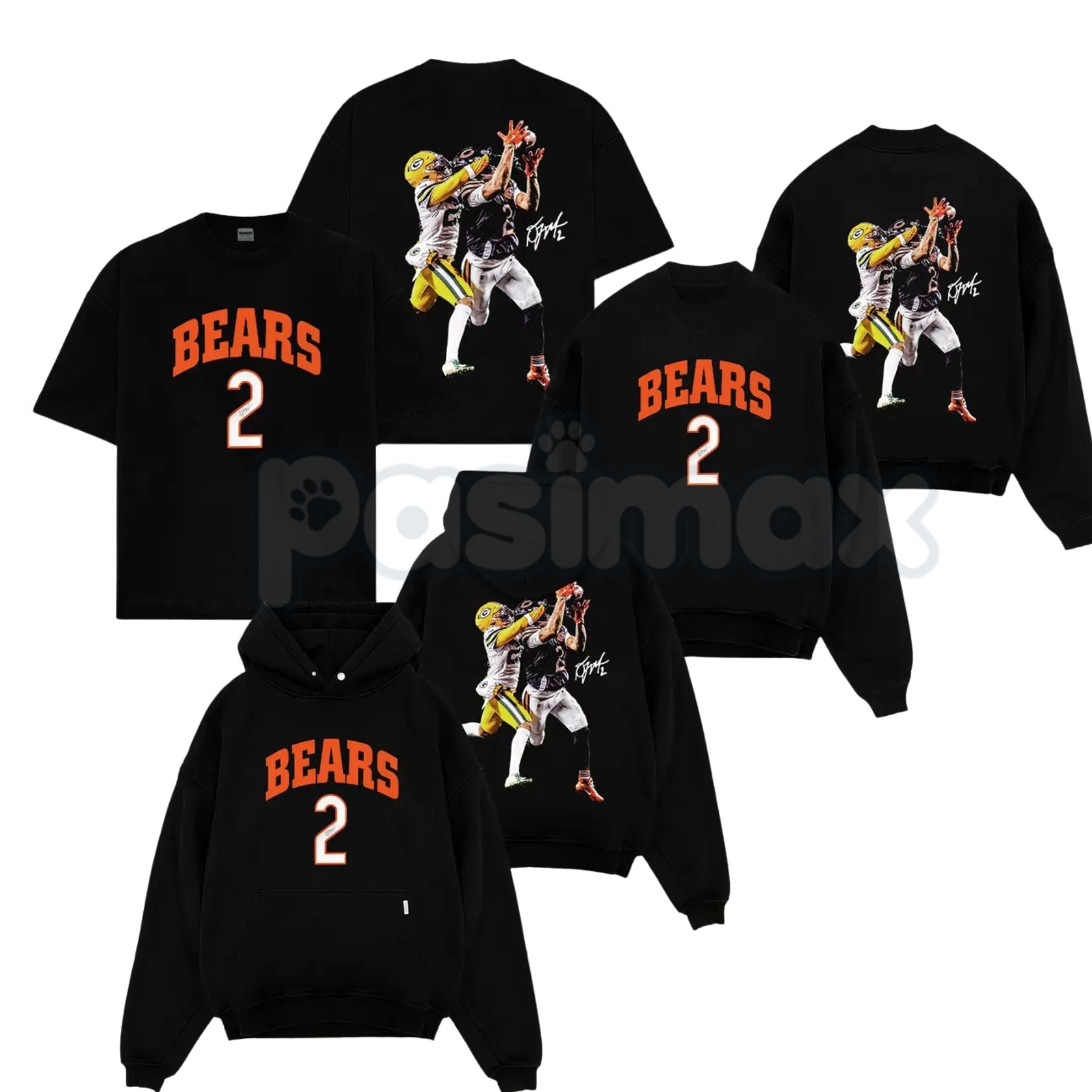 Pasimax Da Bears Fit – DJ Moore 2 'Catch' Game Day Cotton Hoodie, Soft & Comfortable Sweatshirt and T-Shirt — main product sh