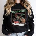 Pasimax Dachshund Through The Snow Sweatshirt | Cute Dog Pun Christmas Crewneck | Wiener Dog Holiday Jumper | Festive Pet Lov