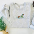 Pasimax Dachshund on Skis Embroidered Sweatshirt – Funny Christmas Dog Crewneck — main product shot