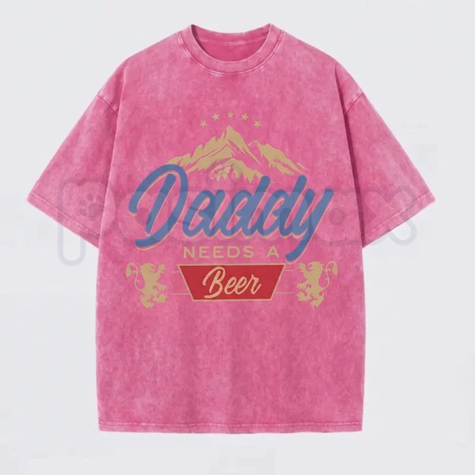 Daddy Needs A Beer T-Shirt – Funny Father's Day Vintage Washed Tee, Retro Lightweight Cotton Men's Graphic Top, Humorous Bar Streetwear