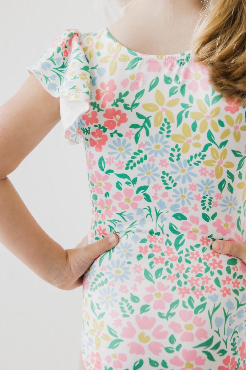 Mila & Rose ® Daffodils S/S Flutter Sleeve Leotard — lifestyle context