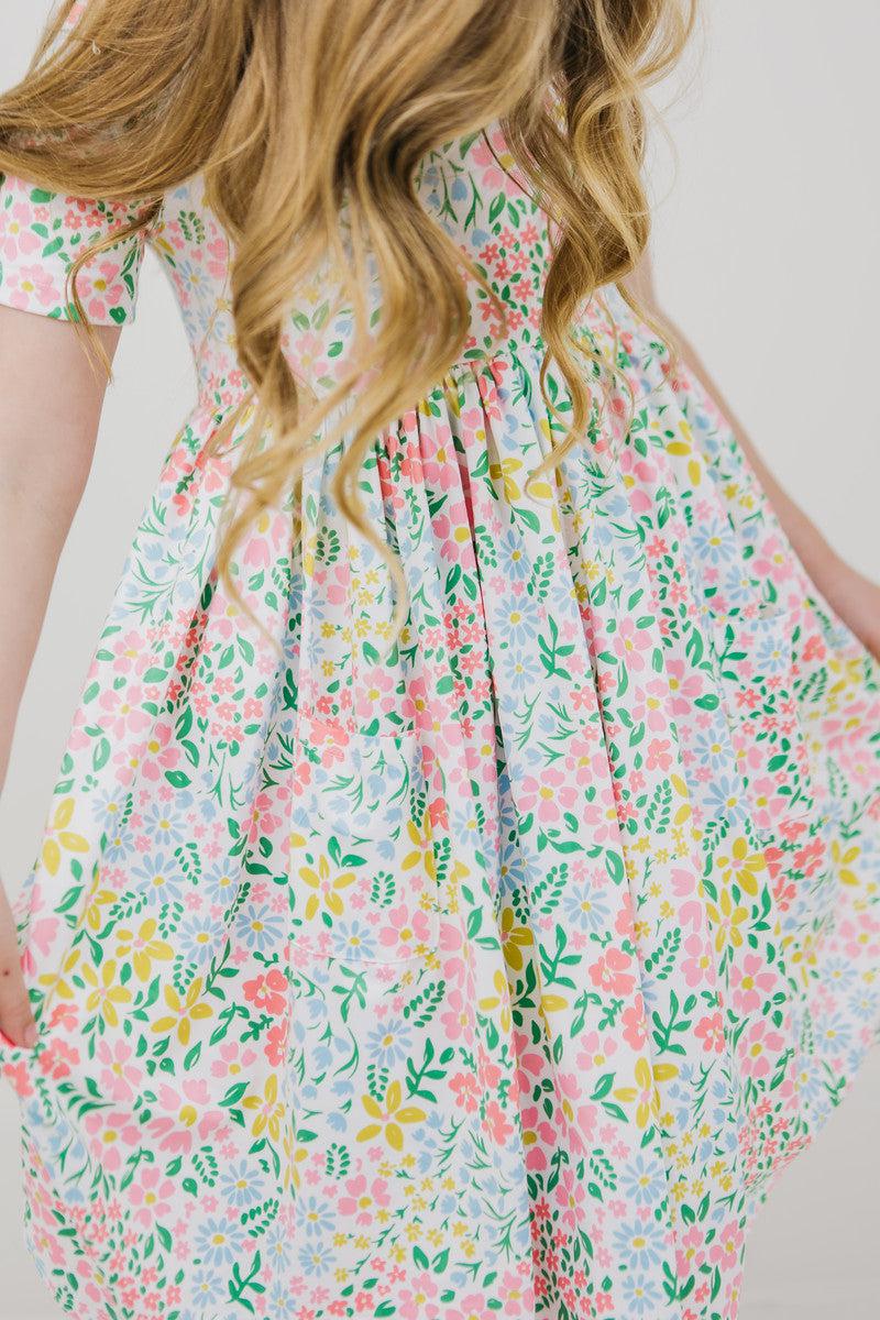 Mila & Rose ® Daffodils S/S Pocket Twirl Dress — main product shot