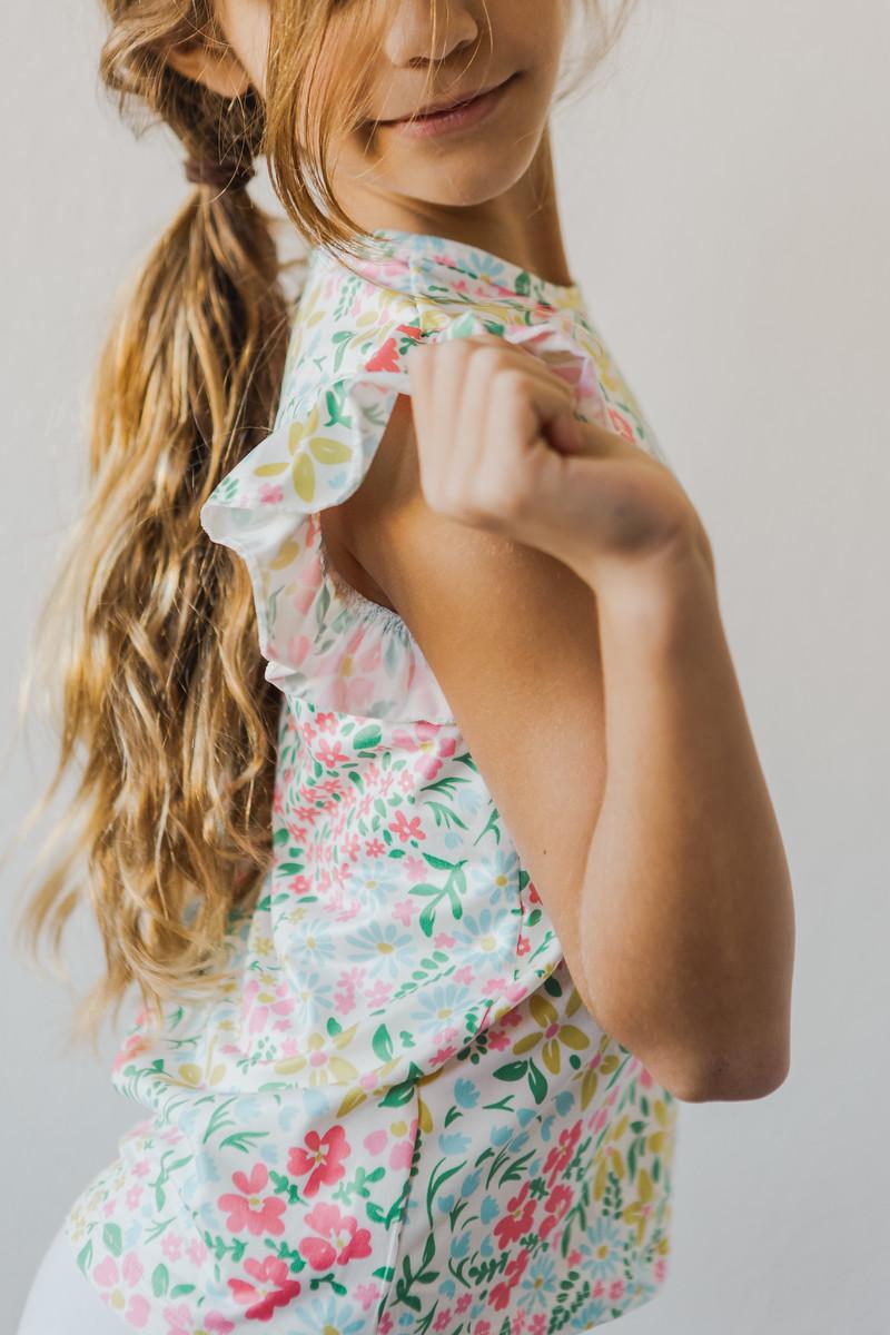 Mila & Rose ® Daffodils S/S Ruffle Tee — side view