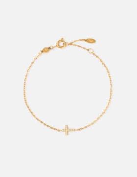 Dainty Gem Cross Link Bracelet