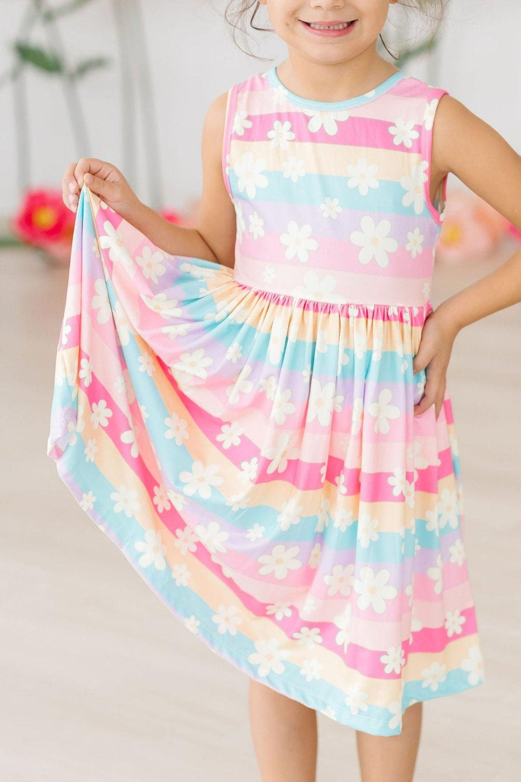 Mila & Rose ® Daisy Dreams Tank Twirl Dress — detail close-up