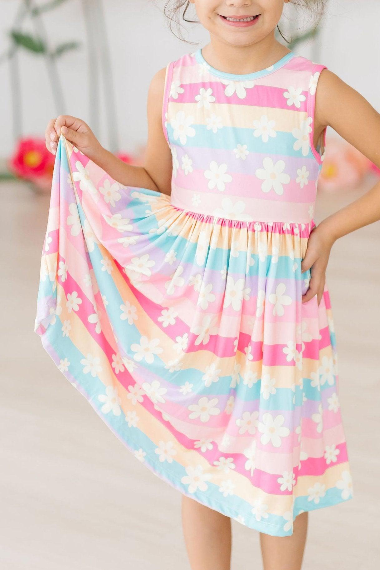 Mila & Rose ® Daisy Dreams Tank Twirl Dress — detail close-up