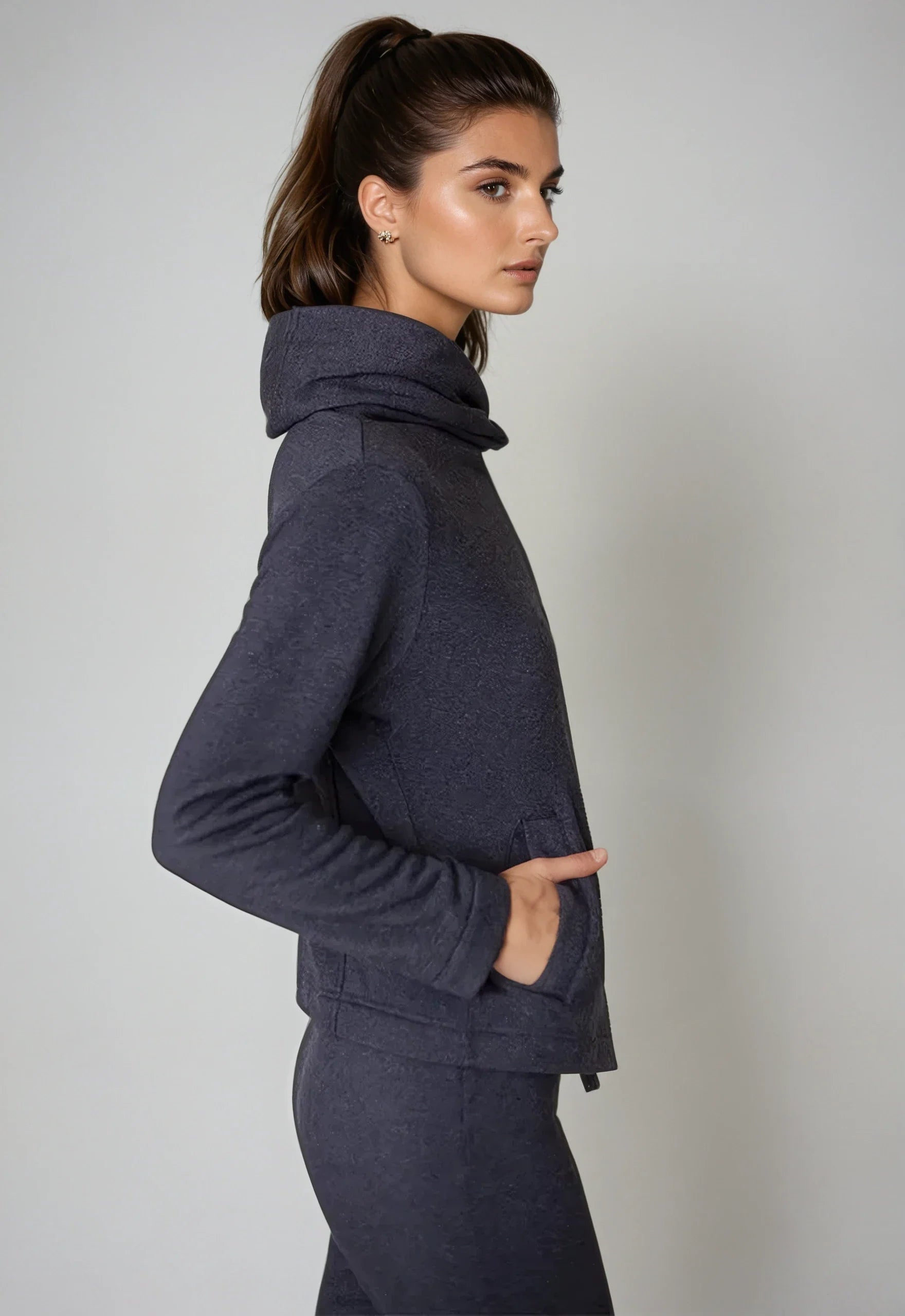 Buki Dakota Hoodie Sweatshirt Jacket - Charcoal — lifestyle context