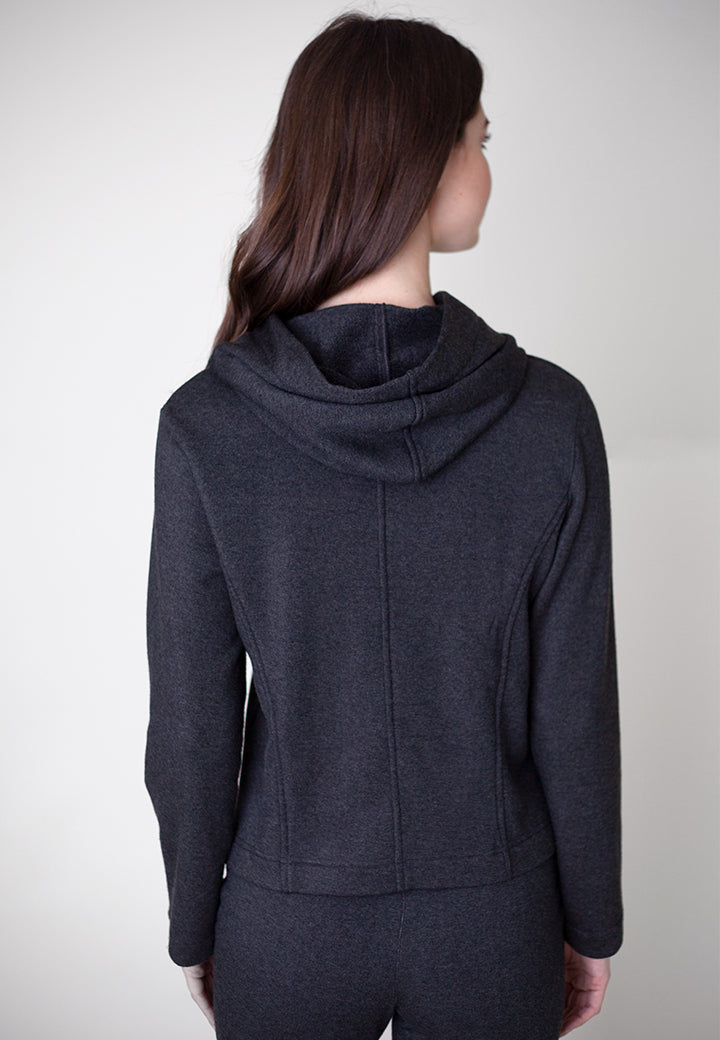 Buki Dakota Hoodie Sweatshirt Jacket - Charcoal — back view