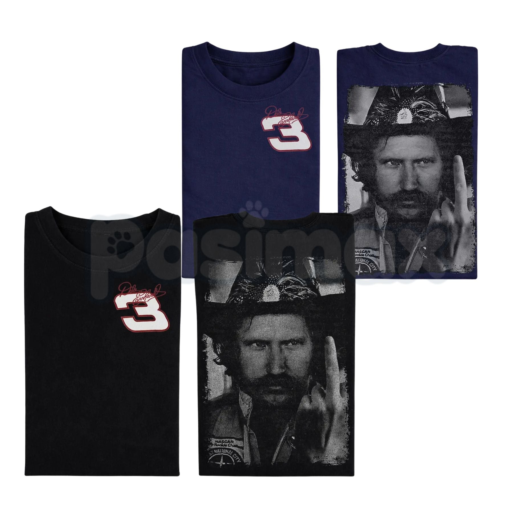 Dale Earnhardt "The Intimidator" Middle Finger T-Shirt – Vintage Style Racing Graphic Tee, Premium 100% Cotton NASCAR Legend Top, Soft Lived-In Heavyweight Outlaw Spirit Shirt, Made in USA