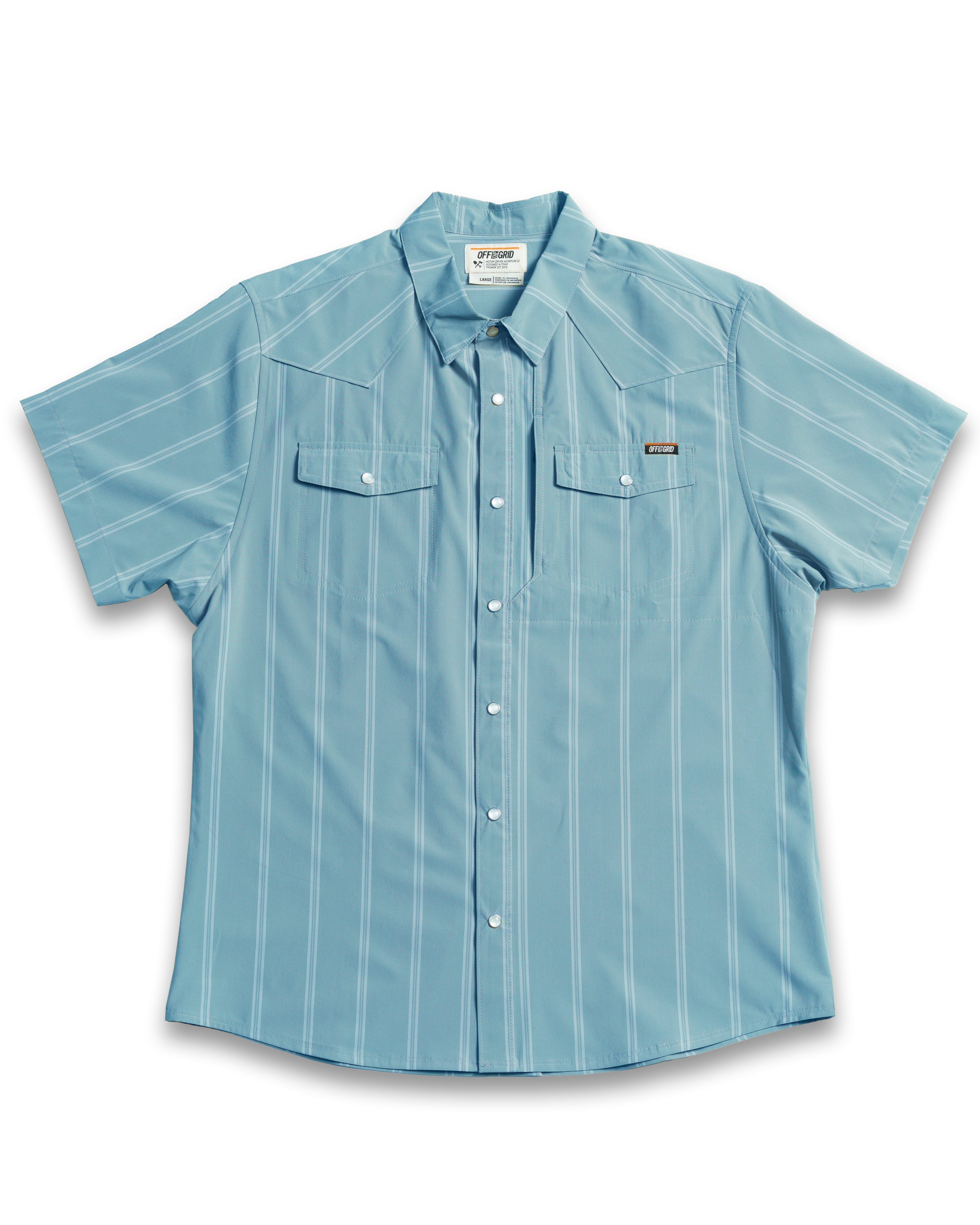Off The Grid Surplus Daryll SS Shirt - Mid Blue — main product shot