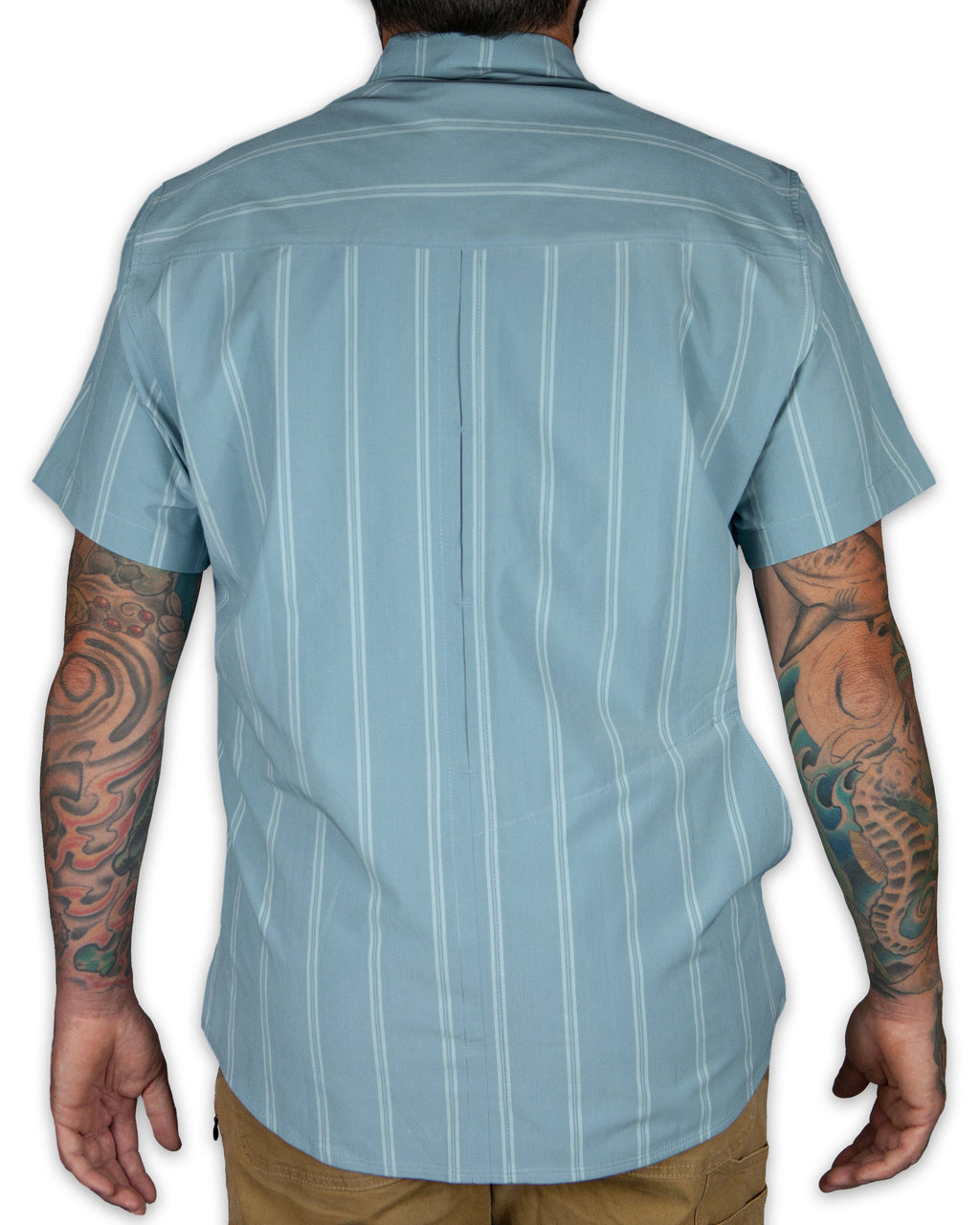 Off The Grid Surplus Daryll SS Shirt - Mid Blue — back view