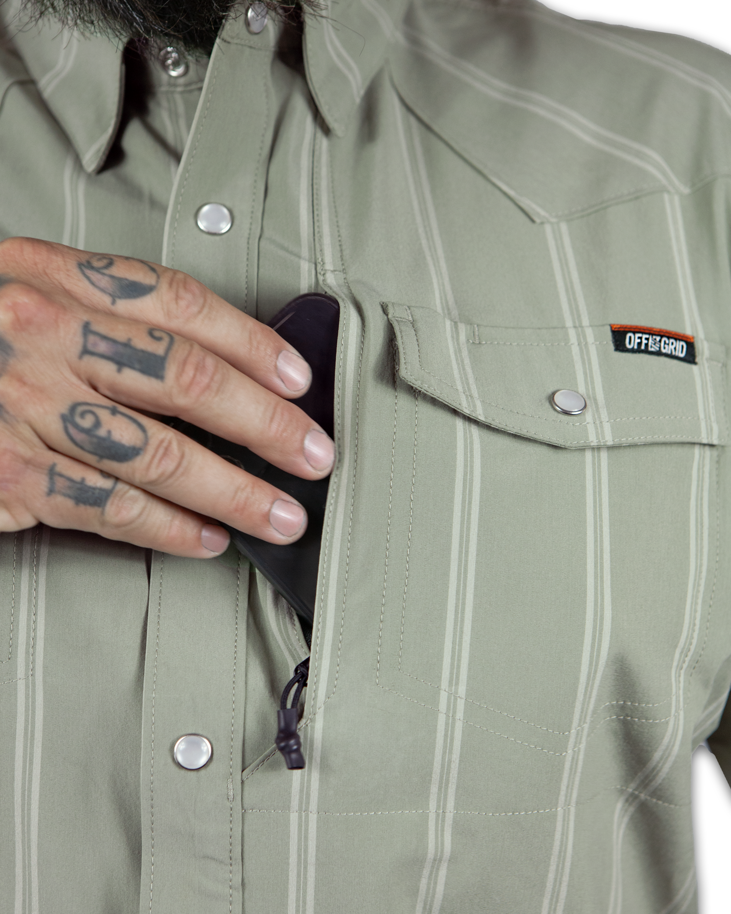 Off The Grid Surplus Daryll SS Shirt - Sage Green — size reference