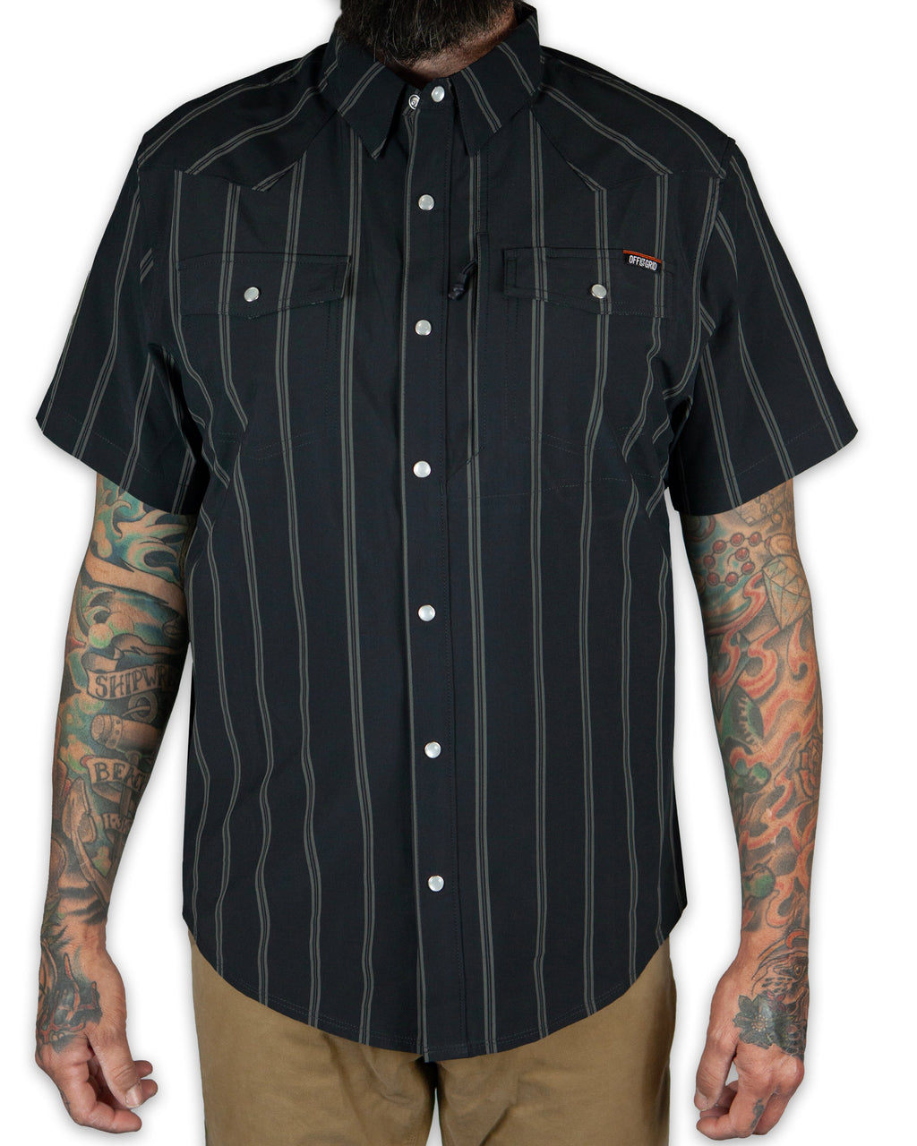 Off The Grid Surplus Daryll SS Shirt - Vintage Black — lifestyle context