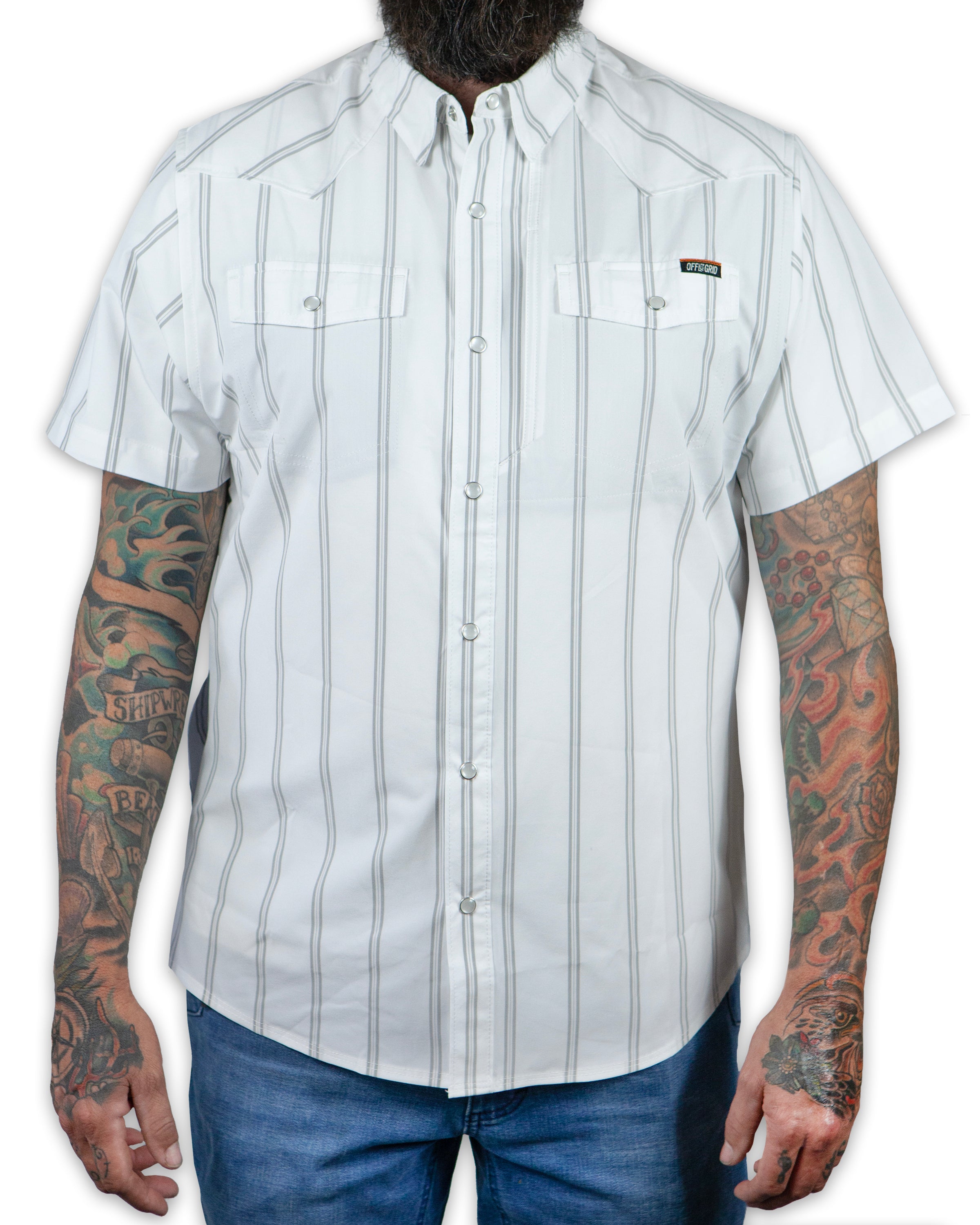 Off The Grid Surplus Daryll SS Shirt - White — lifestyle context