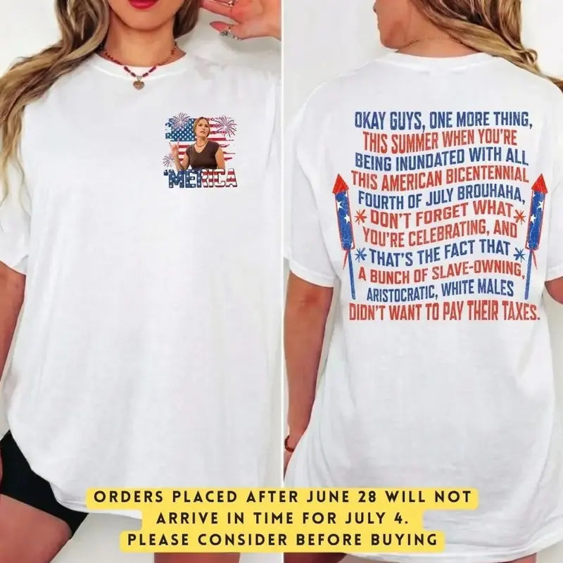 Dazed and Confused Ginny Stroud 4th of July T-Shirt – Two-Sided Retro 70s Cult Film Unisex Graphic Tee