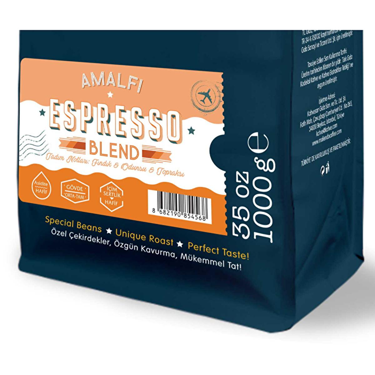 Moliendo Amalfi Espresso Blend: Premium Coffee Beans (1000 gr) - Rich Chocolate, Vanilla & Red Fruit Flavors - Fresh Roasted, Gourmet Coffee