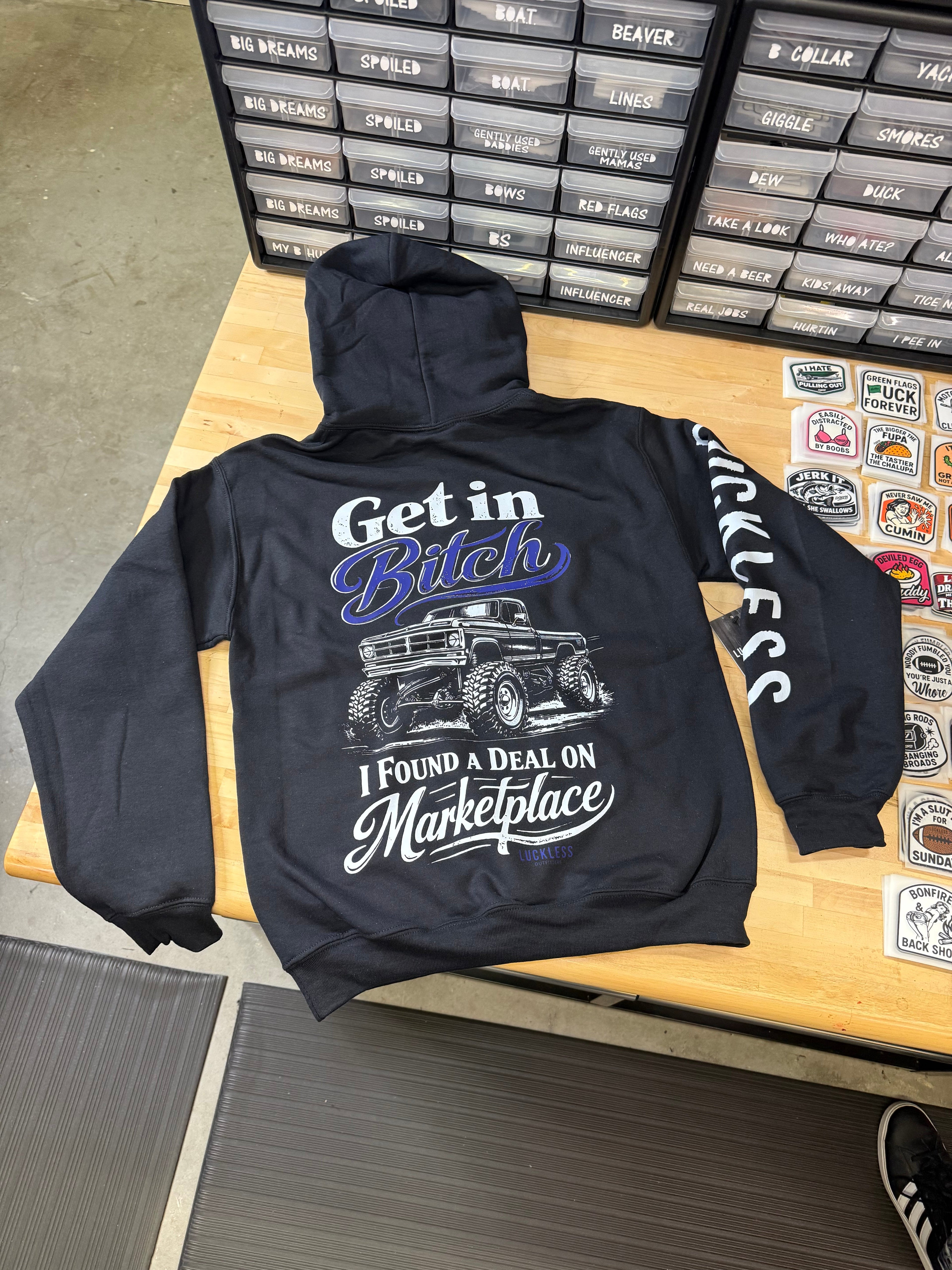 Luckless Outfitters Deal On Marketplace Hoodie — lifestyle context