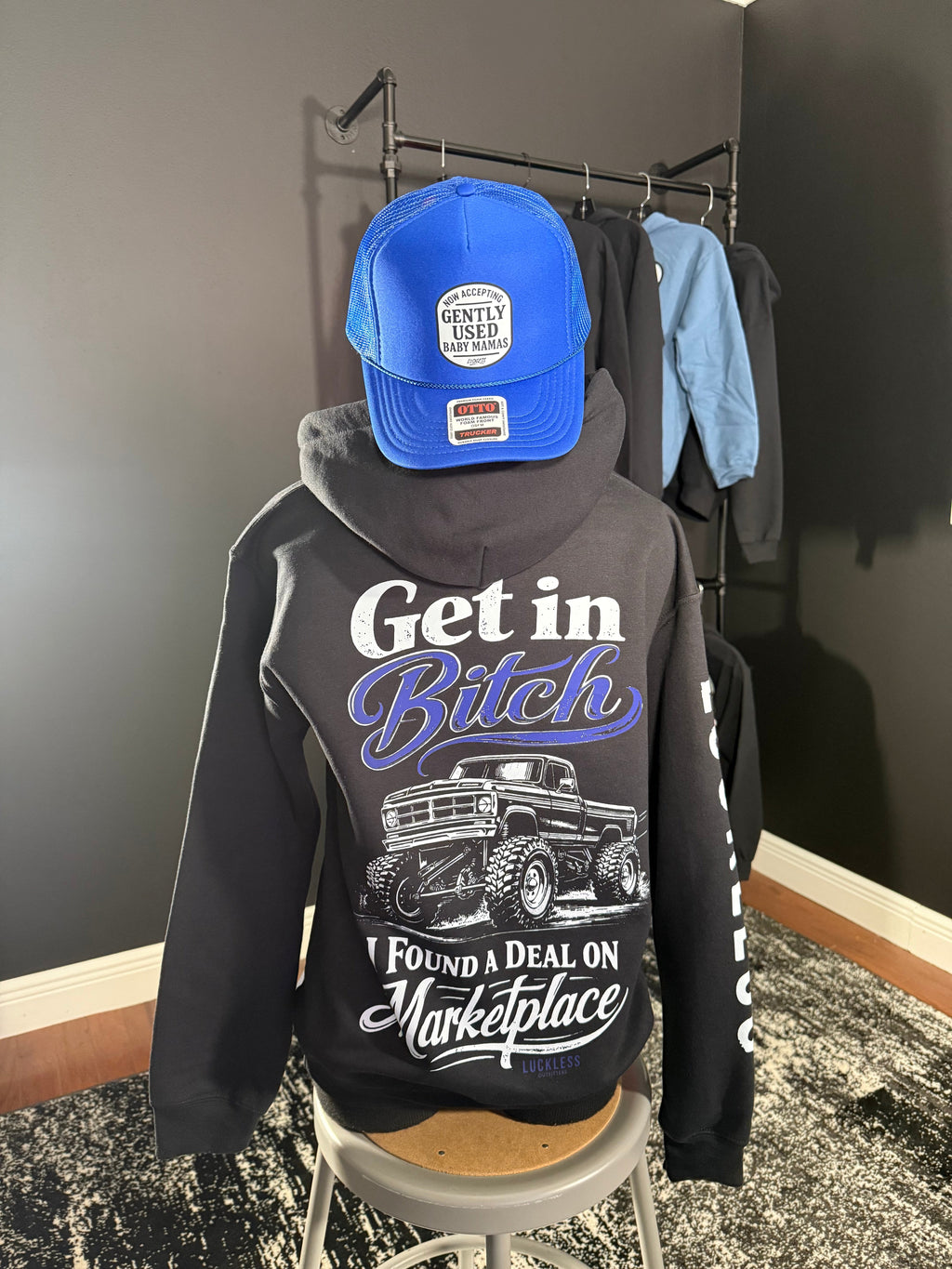 Luckless Outfitters Deal On Marketplace Hoodie — side view