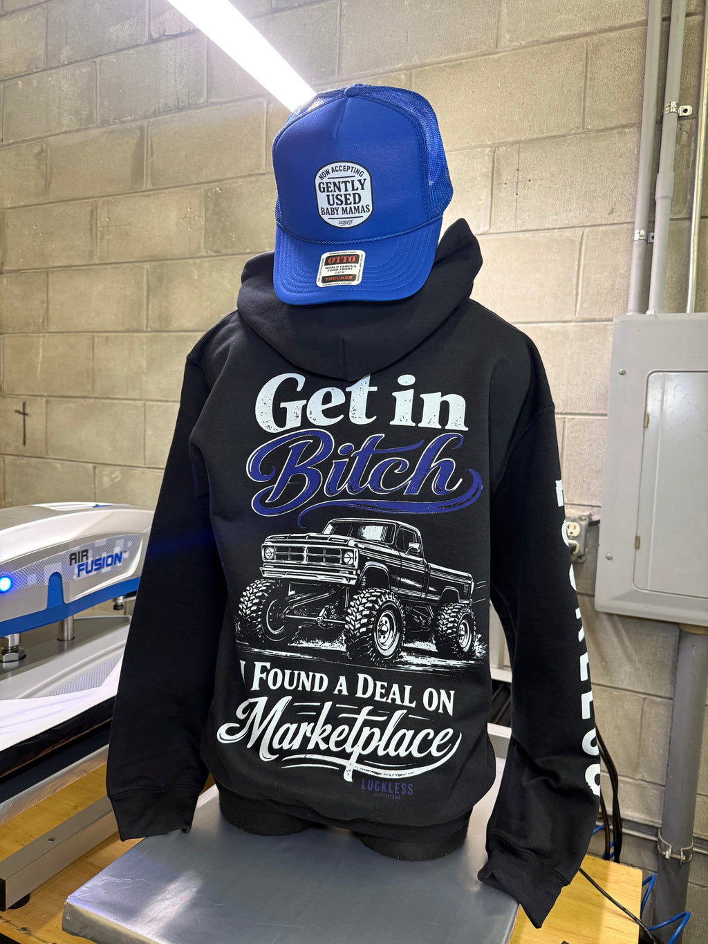 Luckless Outfitters Deal On Marketplace Hoodie — in-use photo