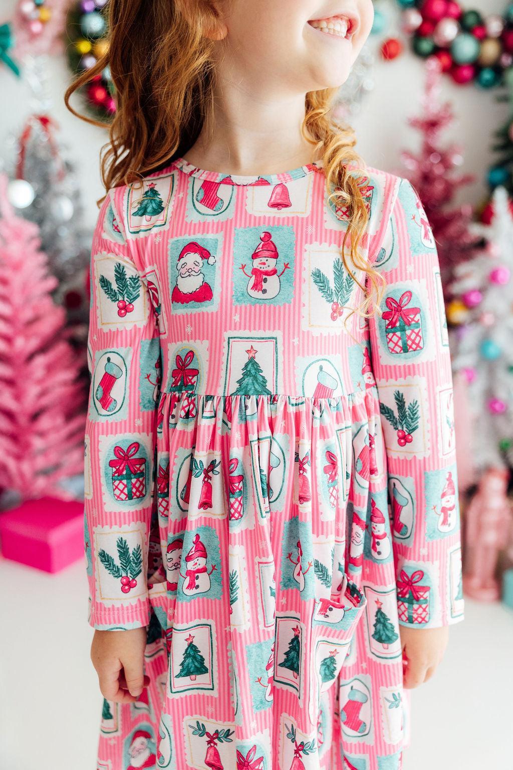 Mila & Rose ® Dear Santa L/S Pocket Twirl Dress — main product shot