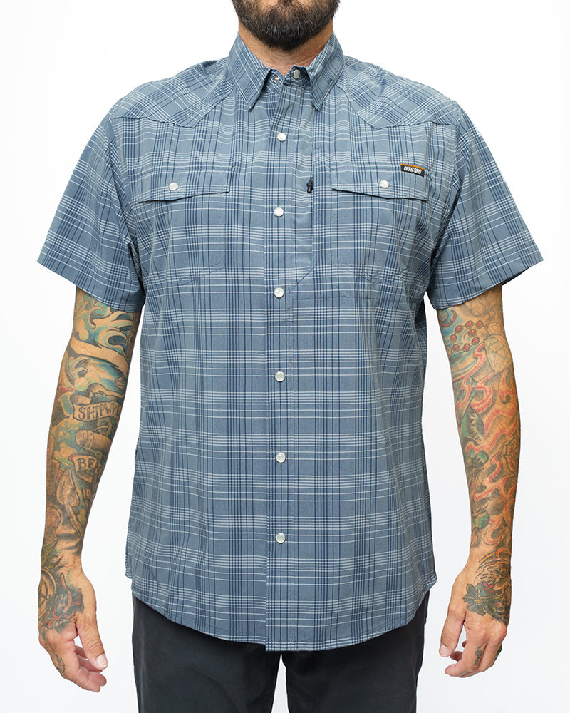 Off The Grid Surplus Deke SS Shirt - Dusty Royal — lifestyle context