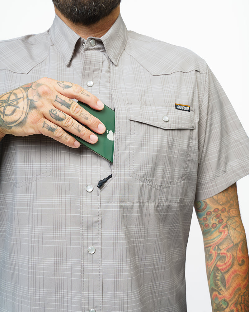 Off The Grid Surplus Deke SS Shirt - Storm Grey — in-use photo