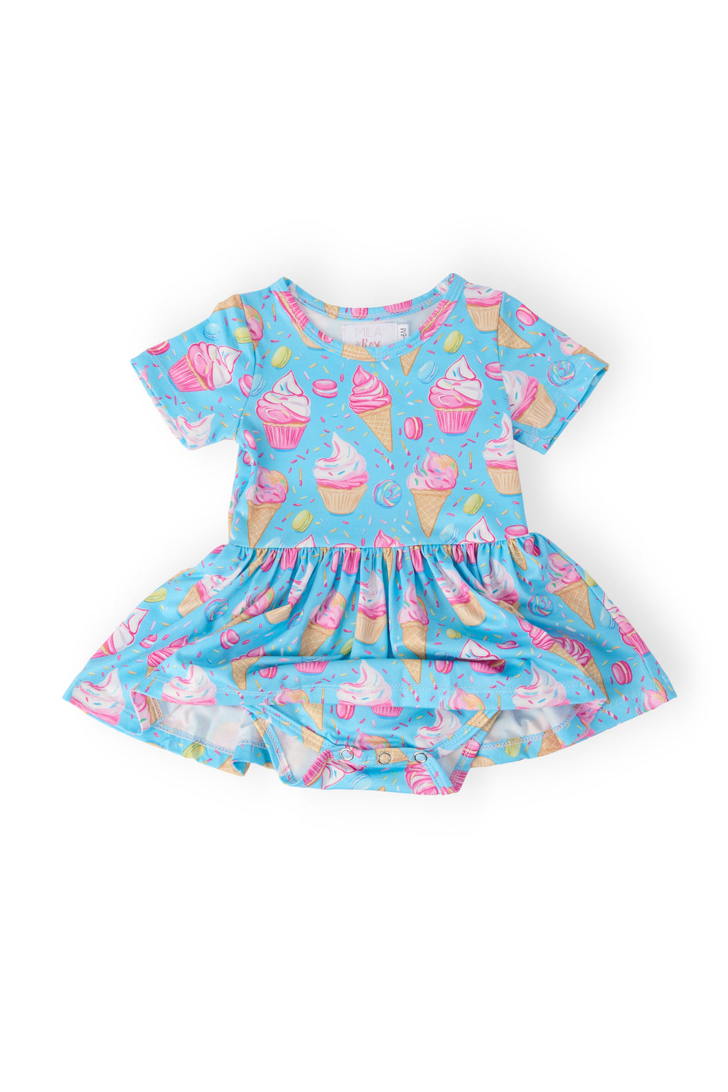 Mila & Rose ® Delightful Desserts S/S Twirl Bodysuit — detail close-up