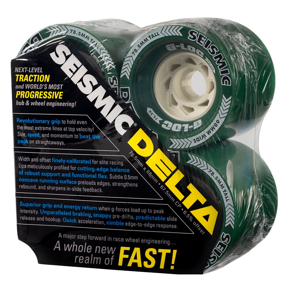 Seismic Delta 78.5x68mm 75.5a G-LOC Wheels - Green (Set of 4)